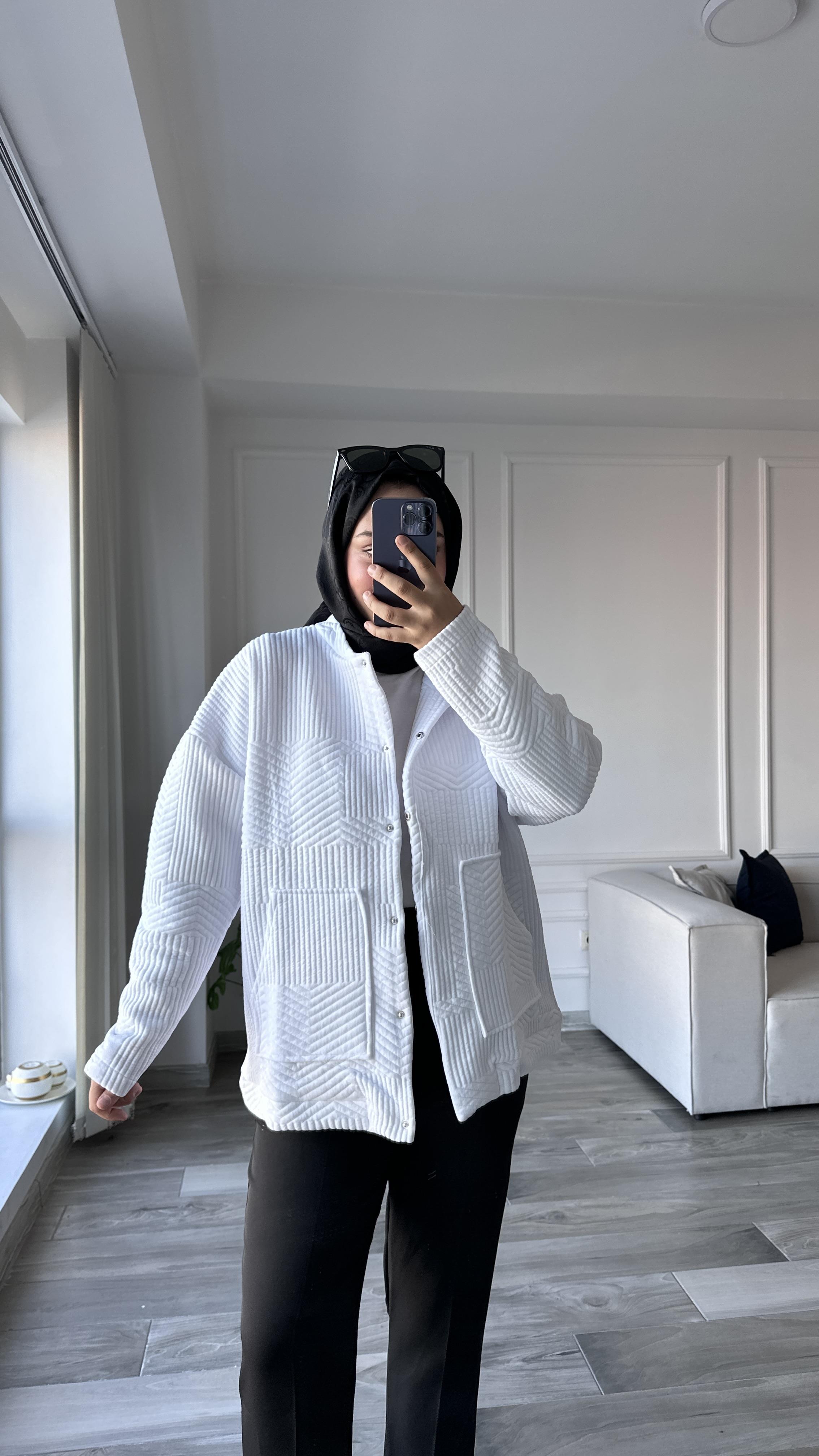 Dokuma Ceket-Beyaz
