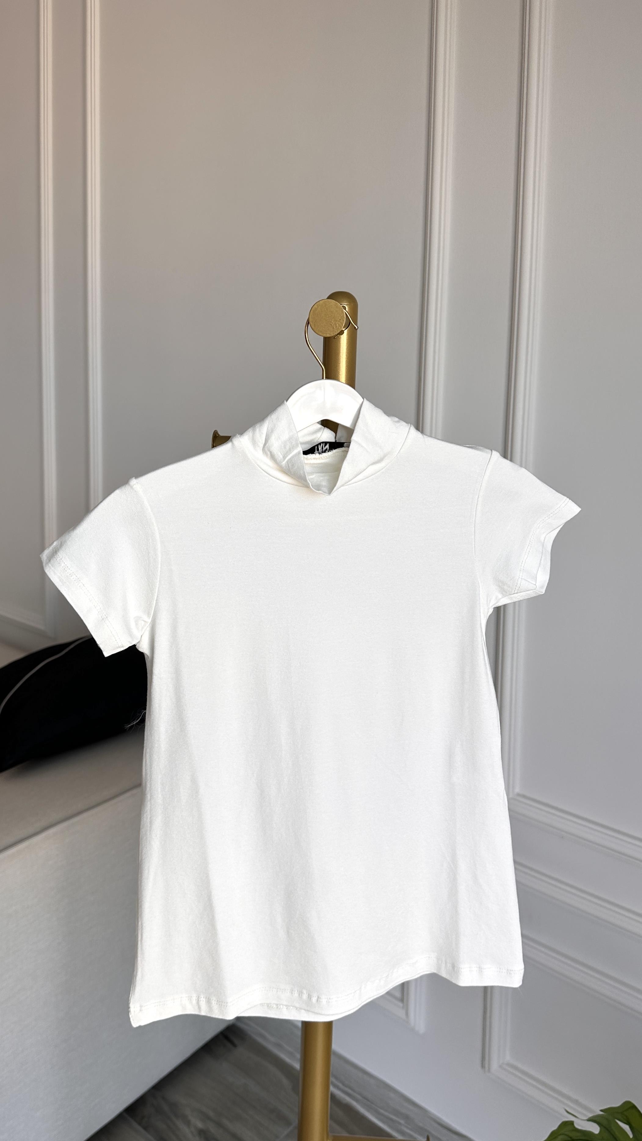 Penye T-shirt -Beyaz