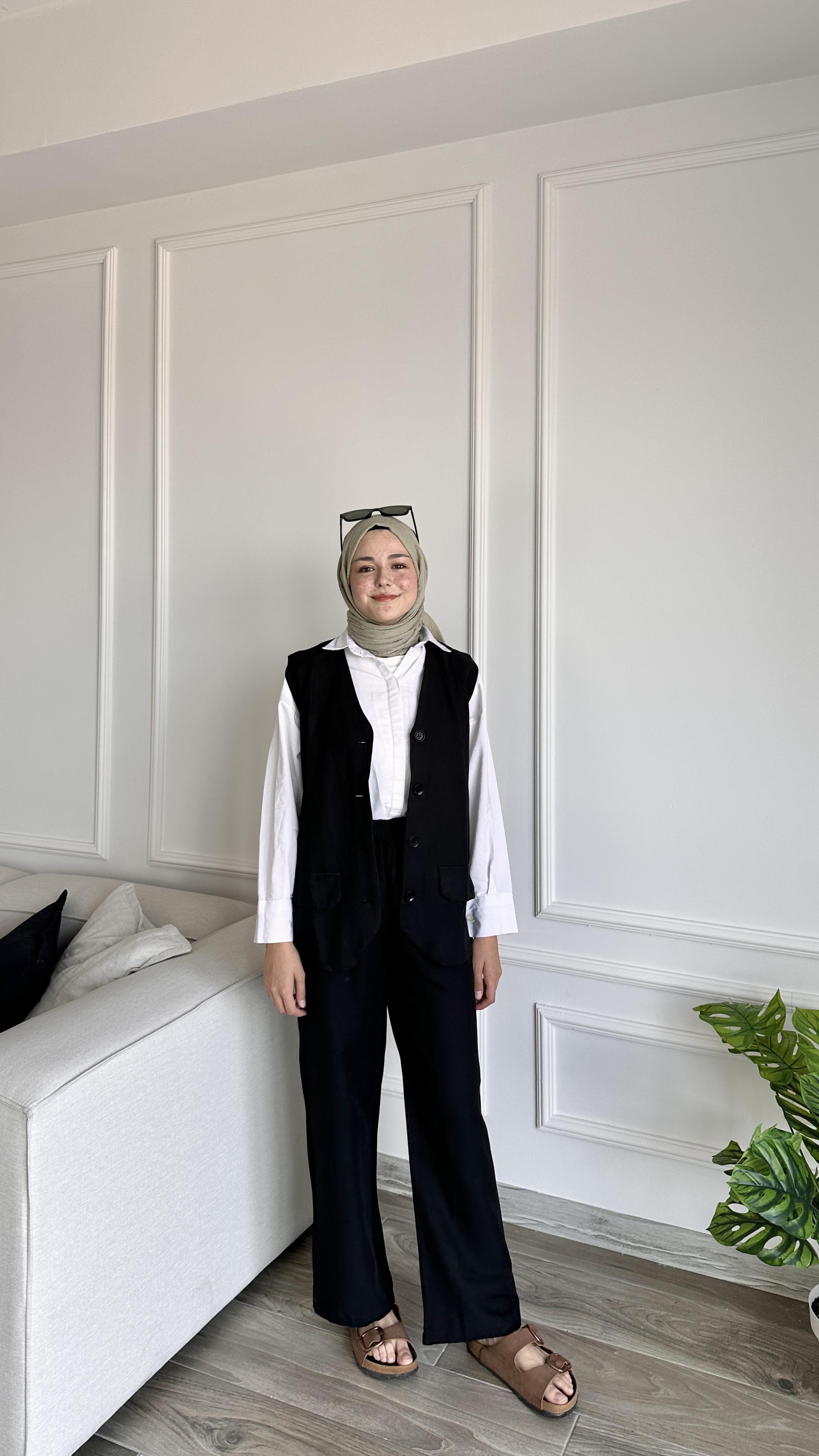Muadil Yelekli Takım-Siyah