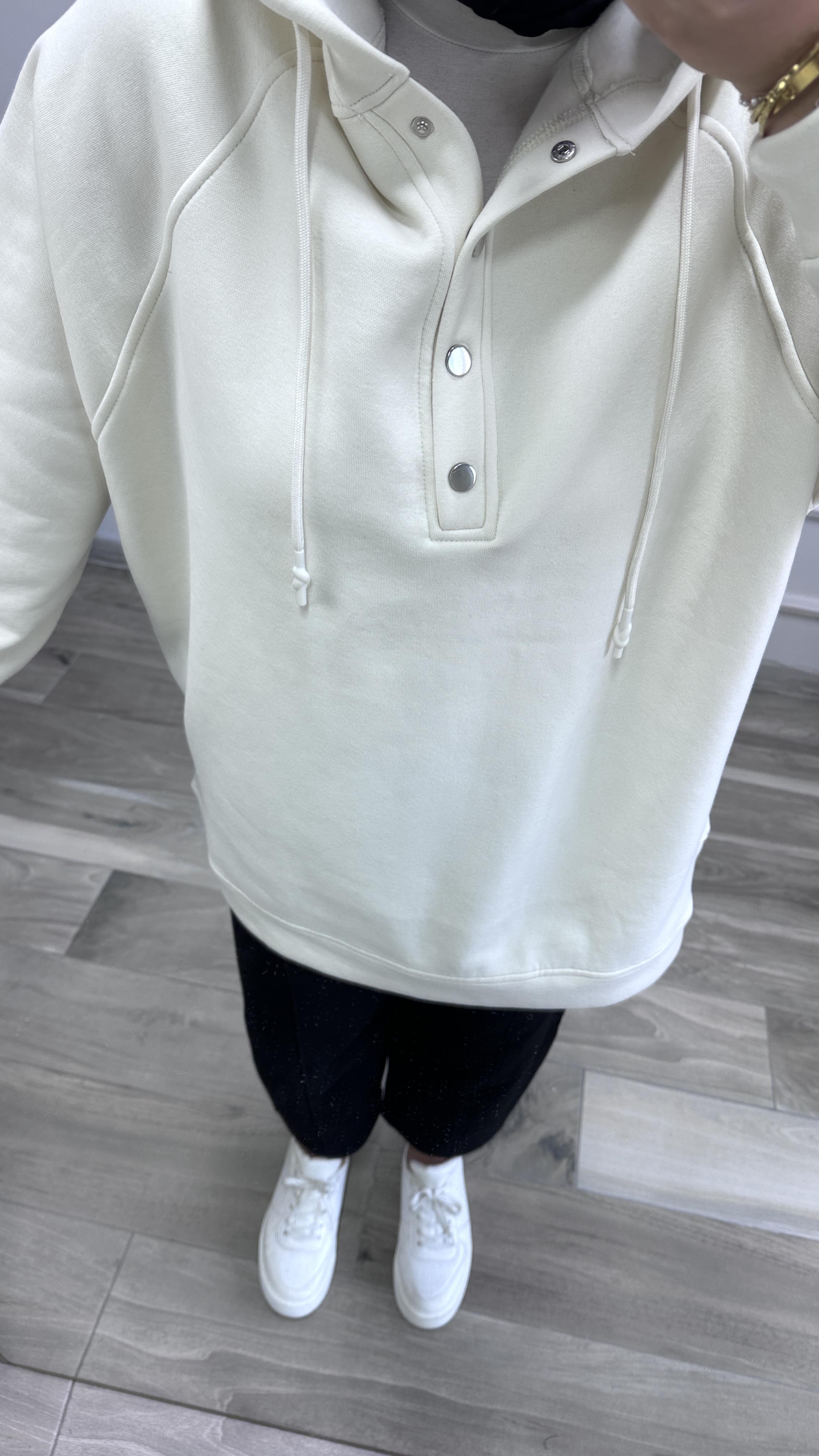 Çıtçıtlı Sweat - EKRU