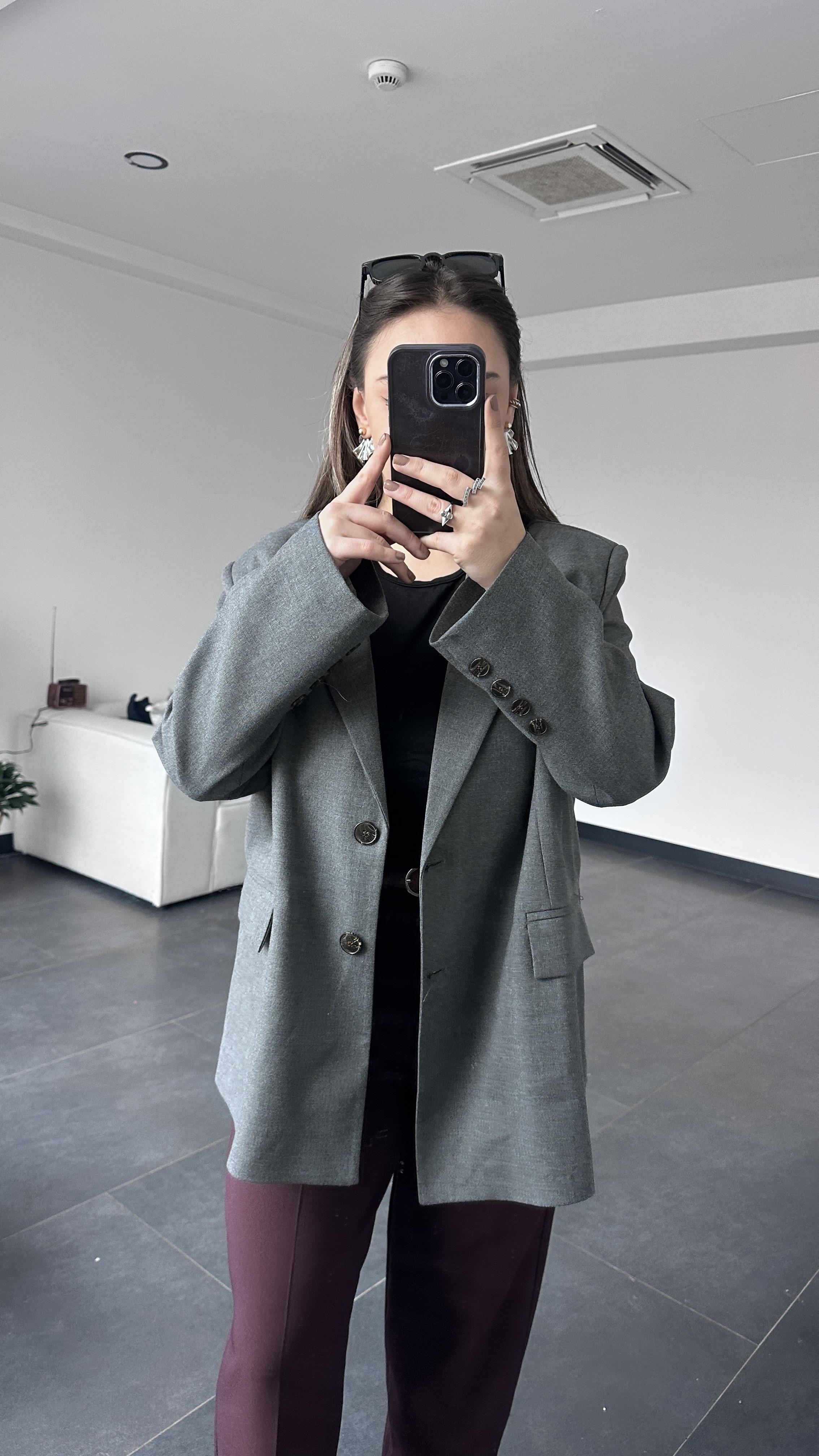 Premıum Blazer Ceket - Füme