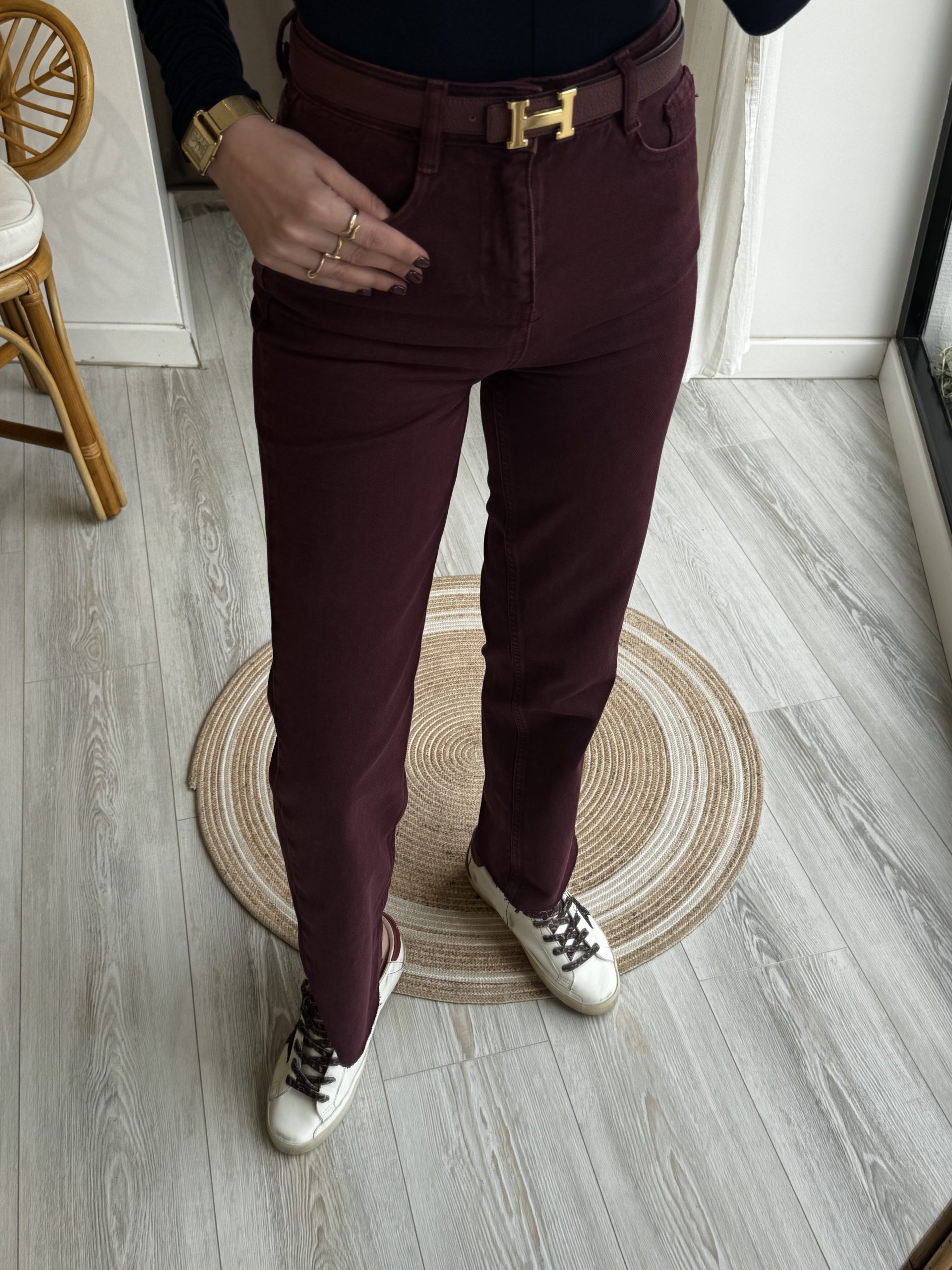 Orjinal Marka Bordo Renk Jean