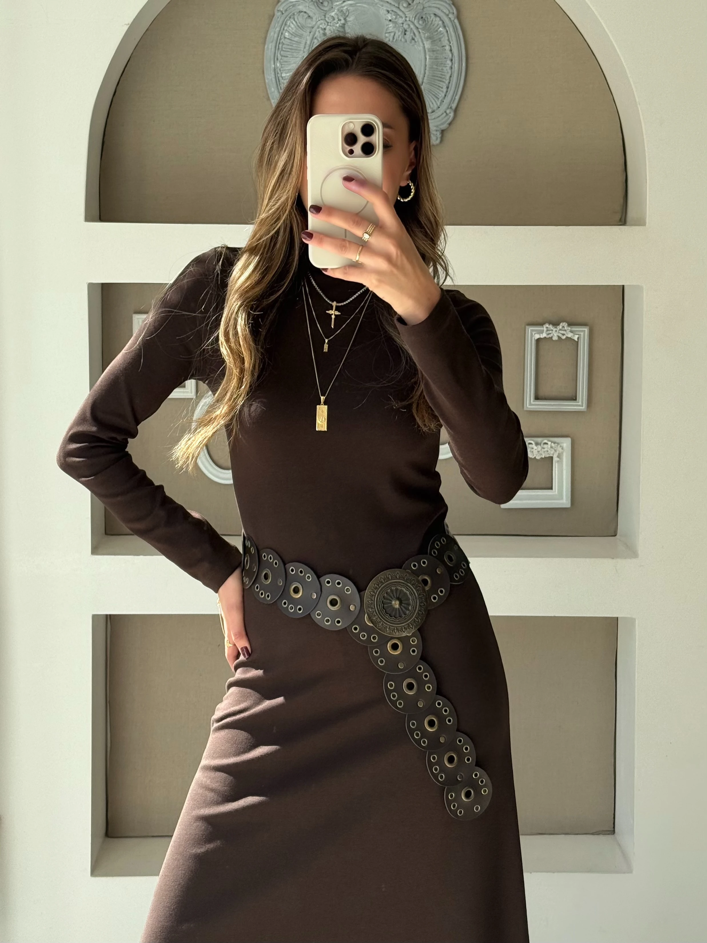 Dik Yaka Midi Boy Elbise