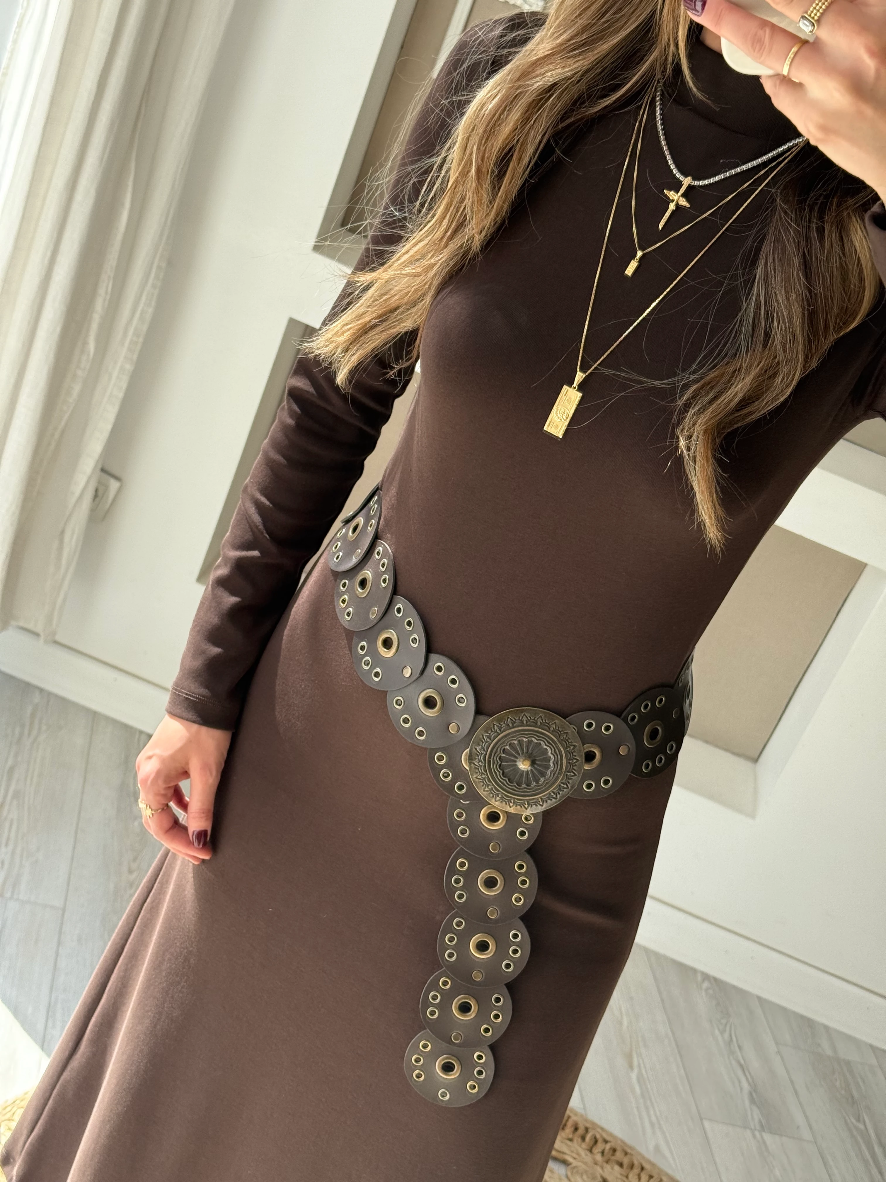 Dik Yaka Midi Boy Elbise