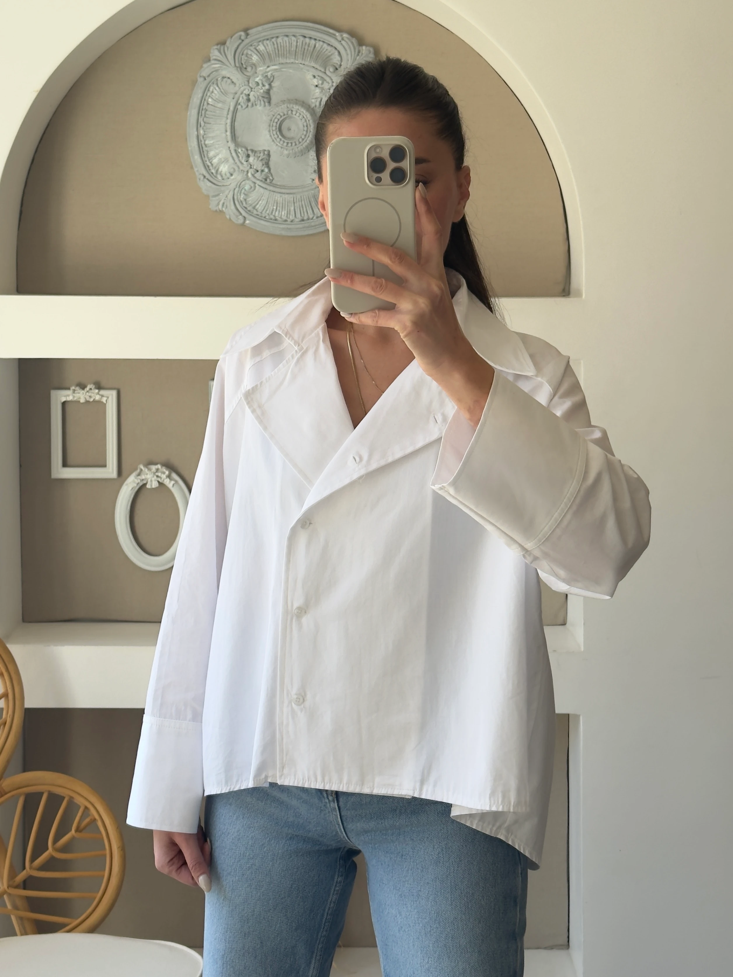 Reglan Poplin Gömlek - Beyaz