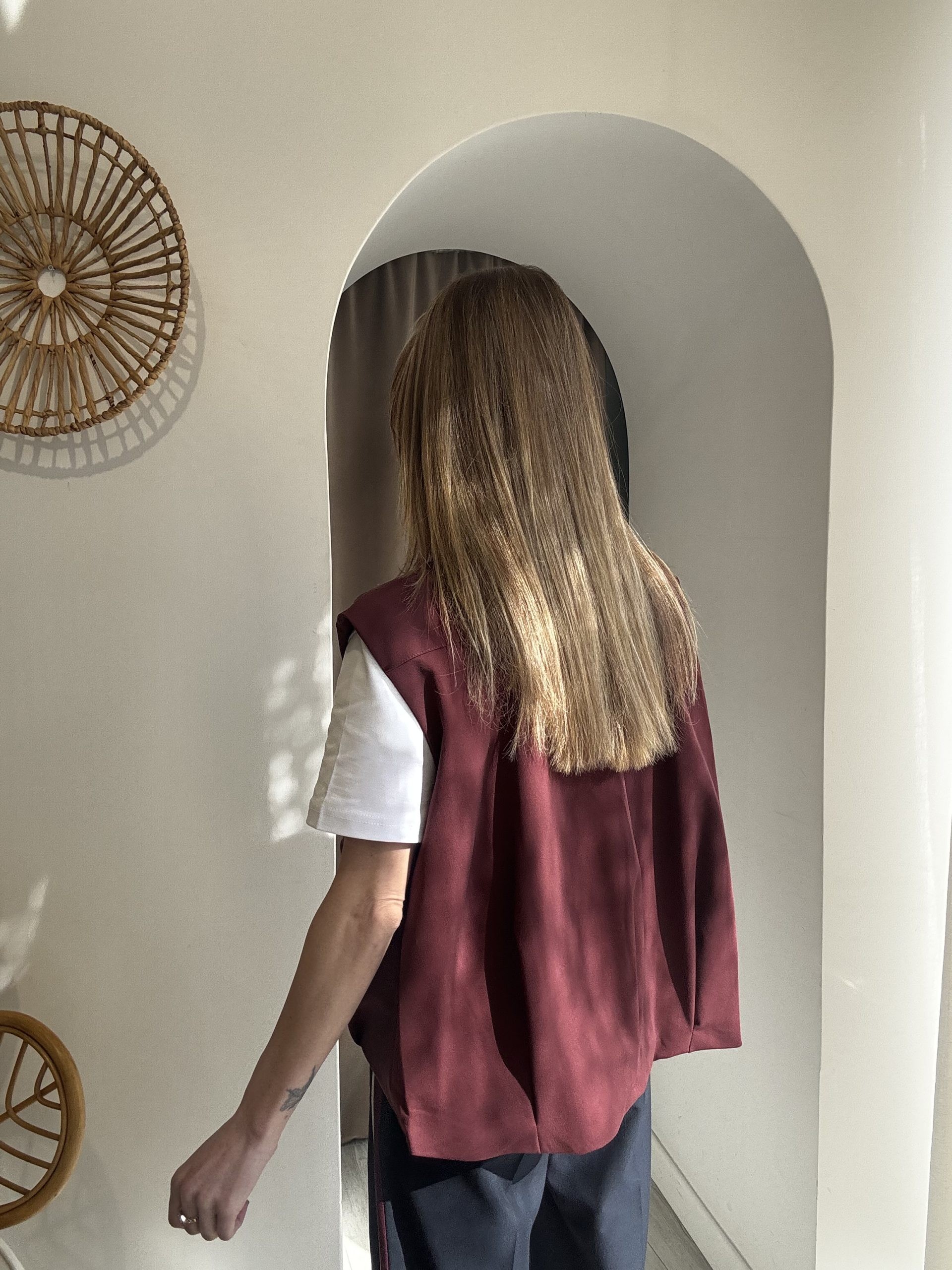 Bordo Renk Bomber Yelek