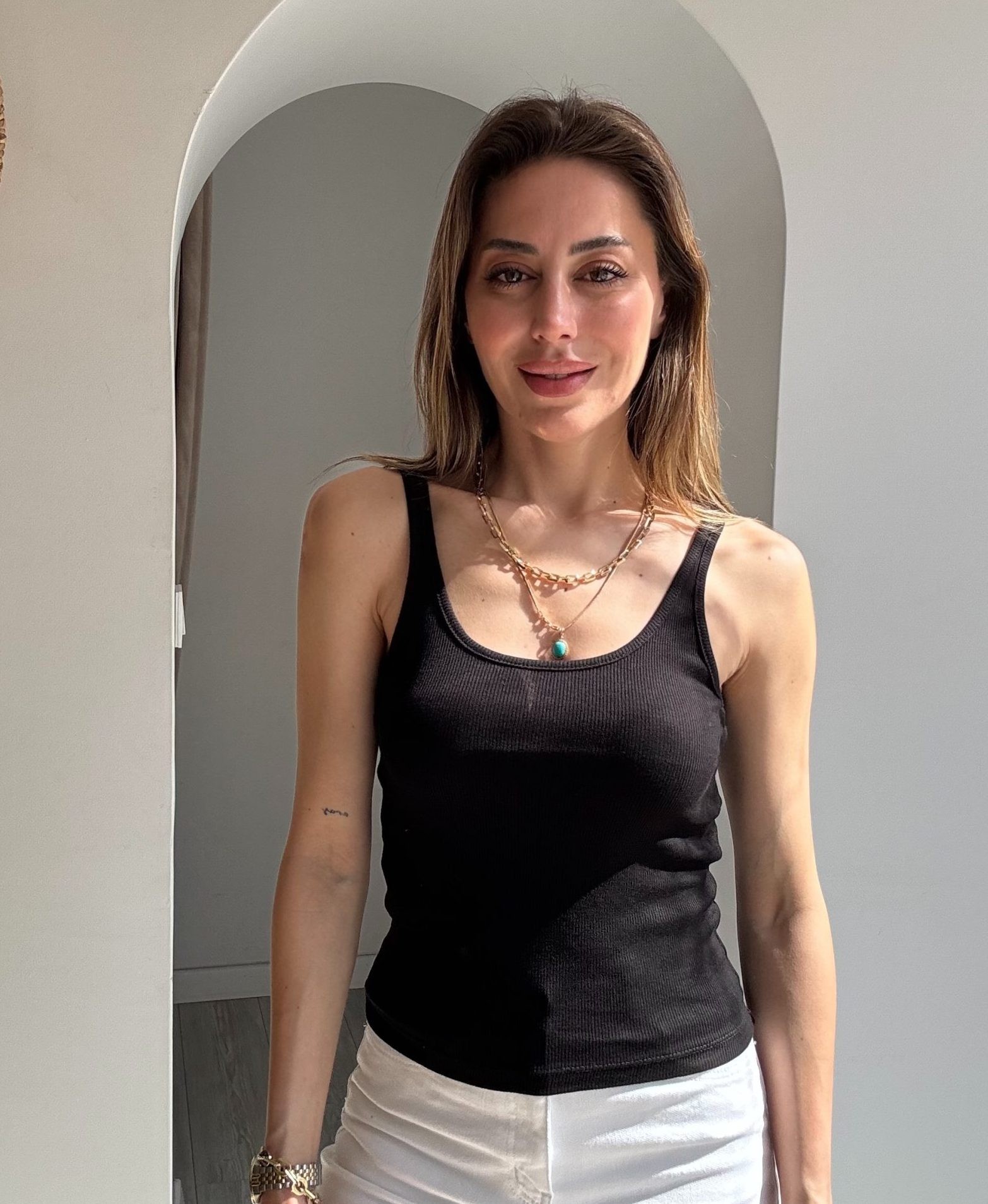 Siyah Askılı Fitilli Atlet