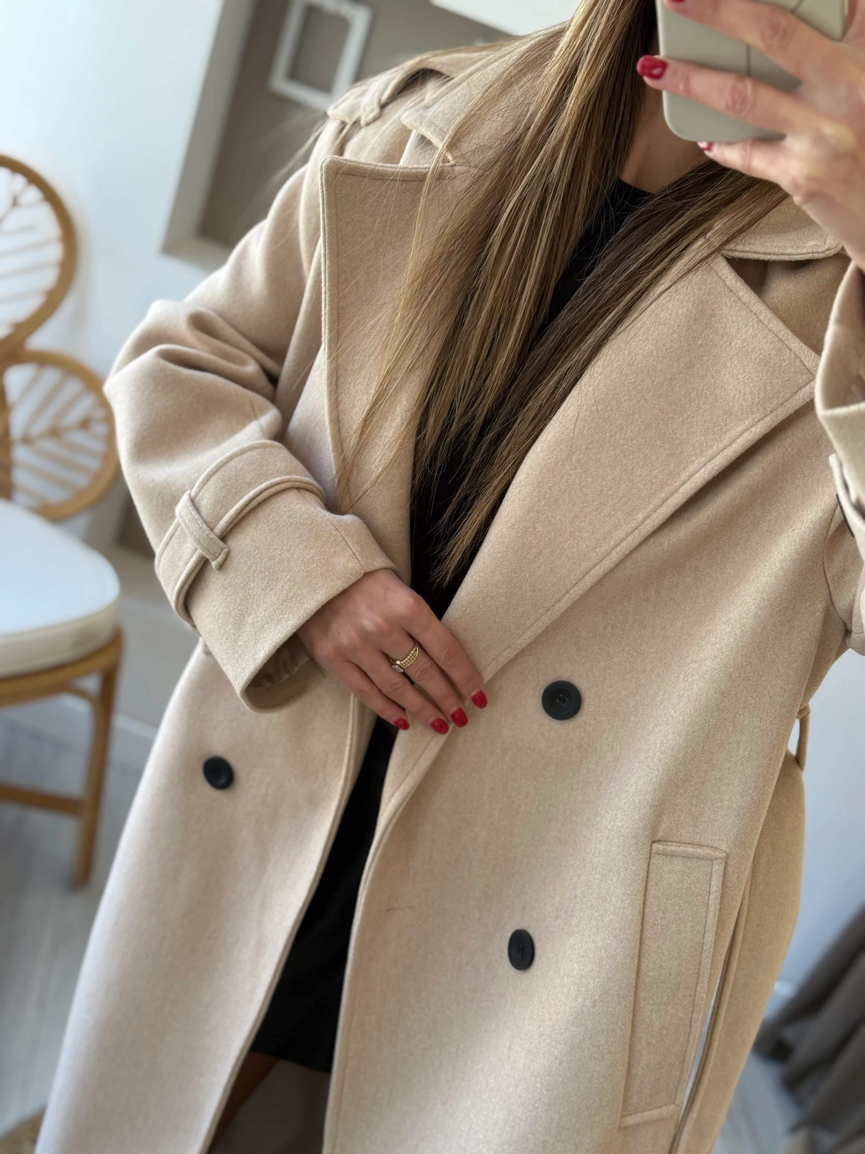 Apolet Detaylı Kaşe Kaban