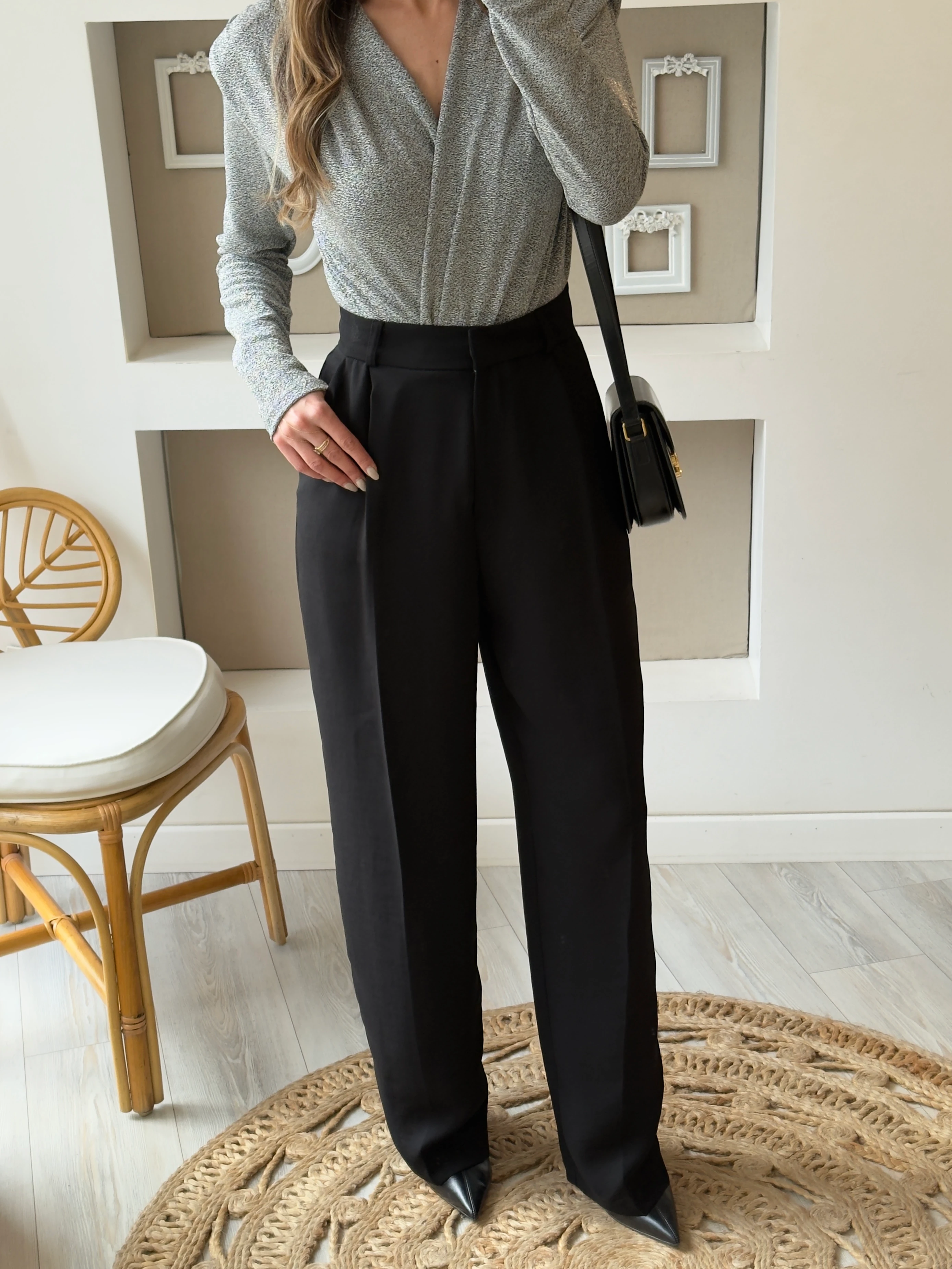 Siyah Renk Palazzo Pantolon