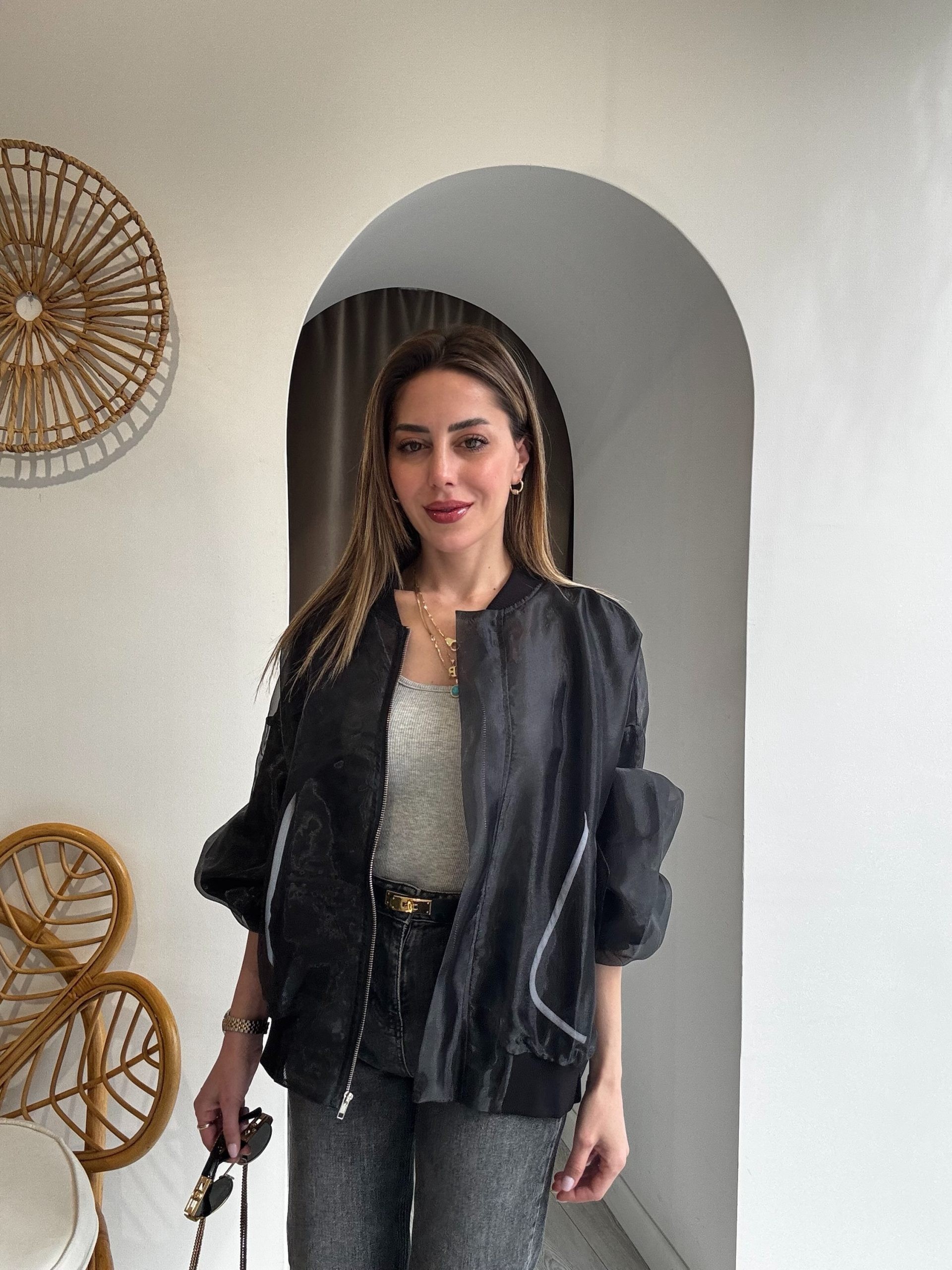 Organze Tül Bomber Ceket