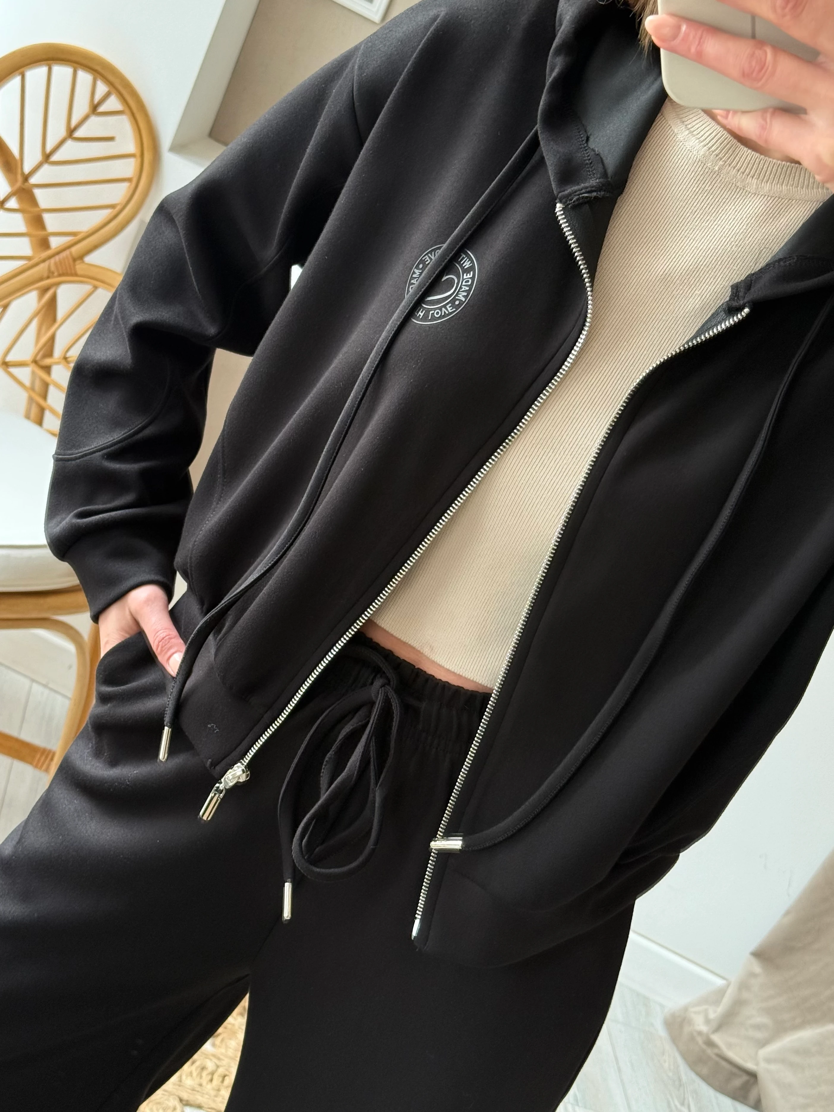 Kalp Baskı Detaylı Fermuarlı Takım