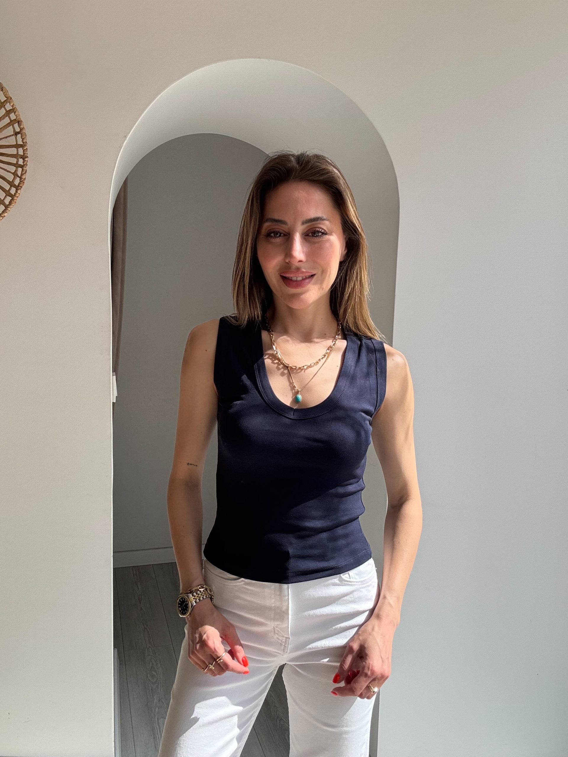 Lacivert %100 Pamuk V Yaka Atlet