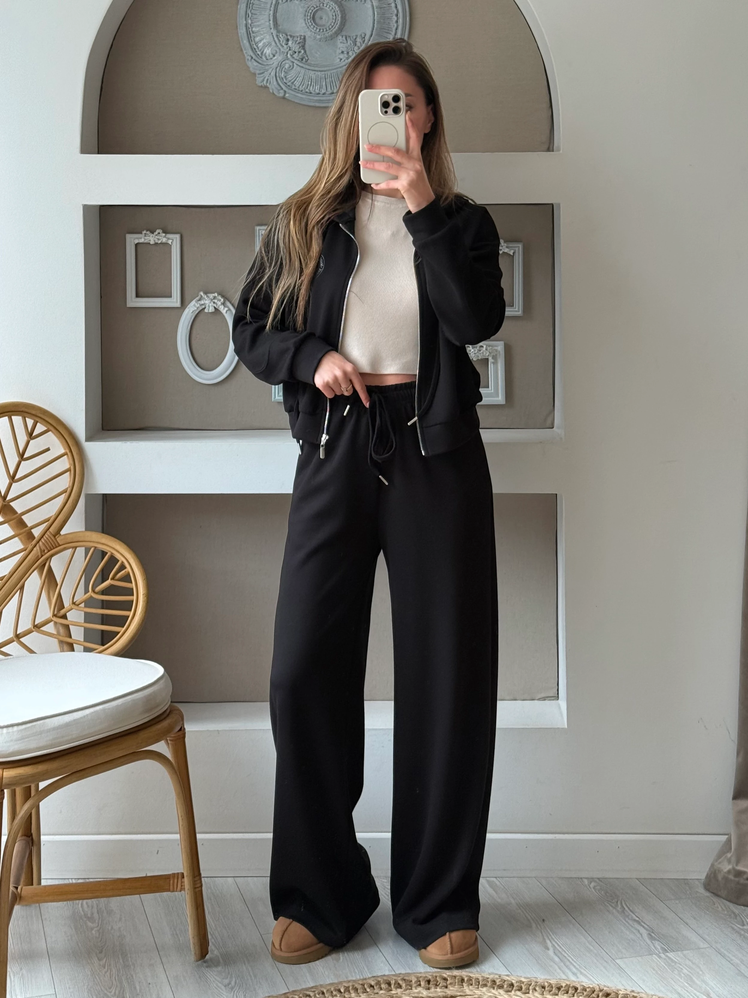 Kalp Baskı Detaylı Fermuarlı Takım