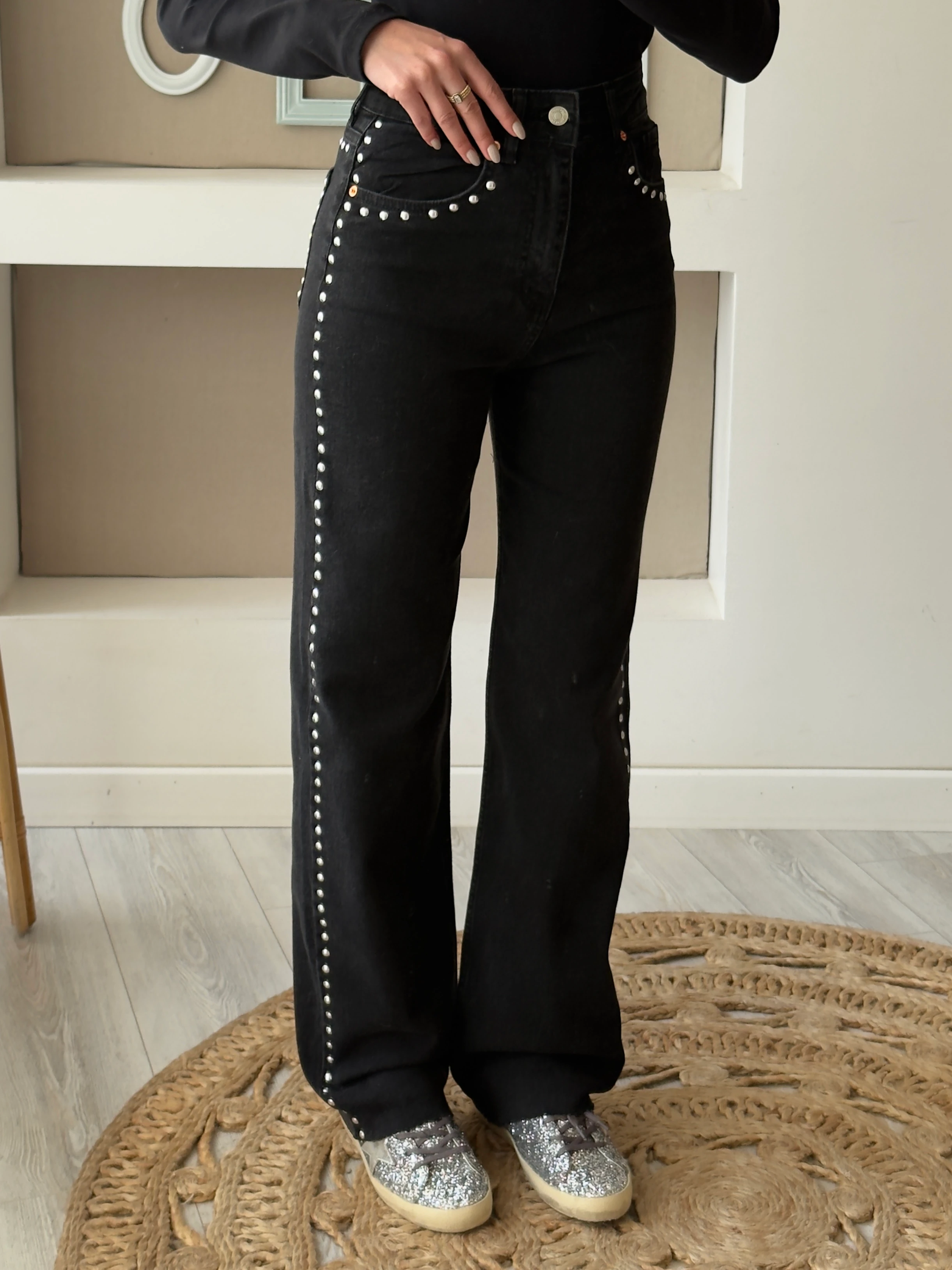 Zımbalı Yüksek Bel ZR Straight Jean