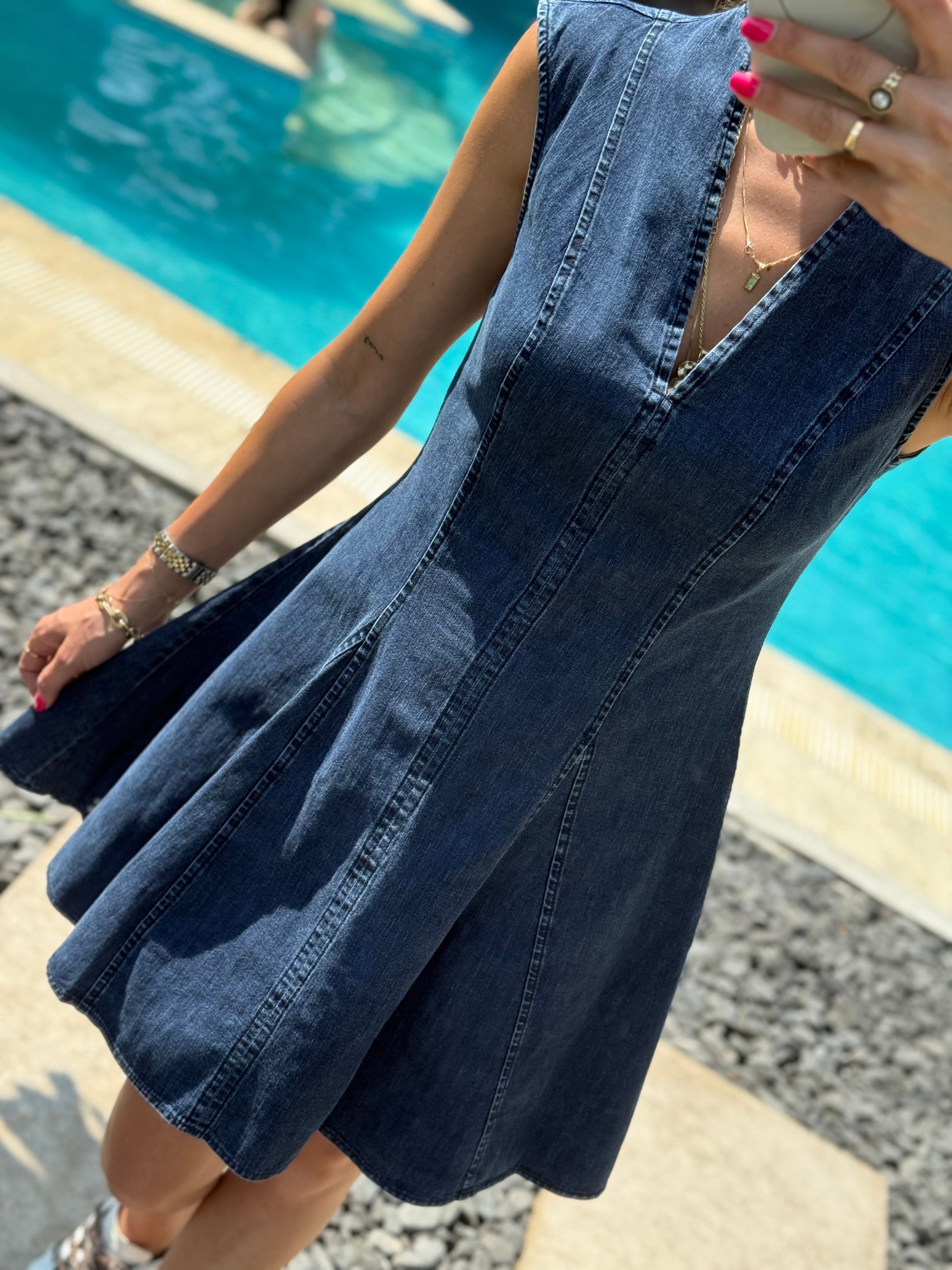 Denim Kloş Elbise