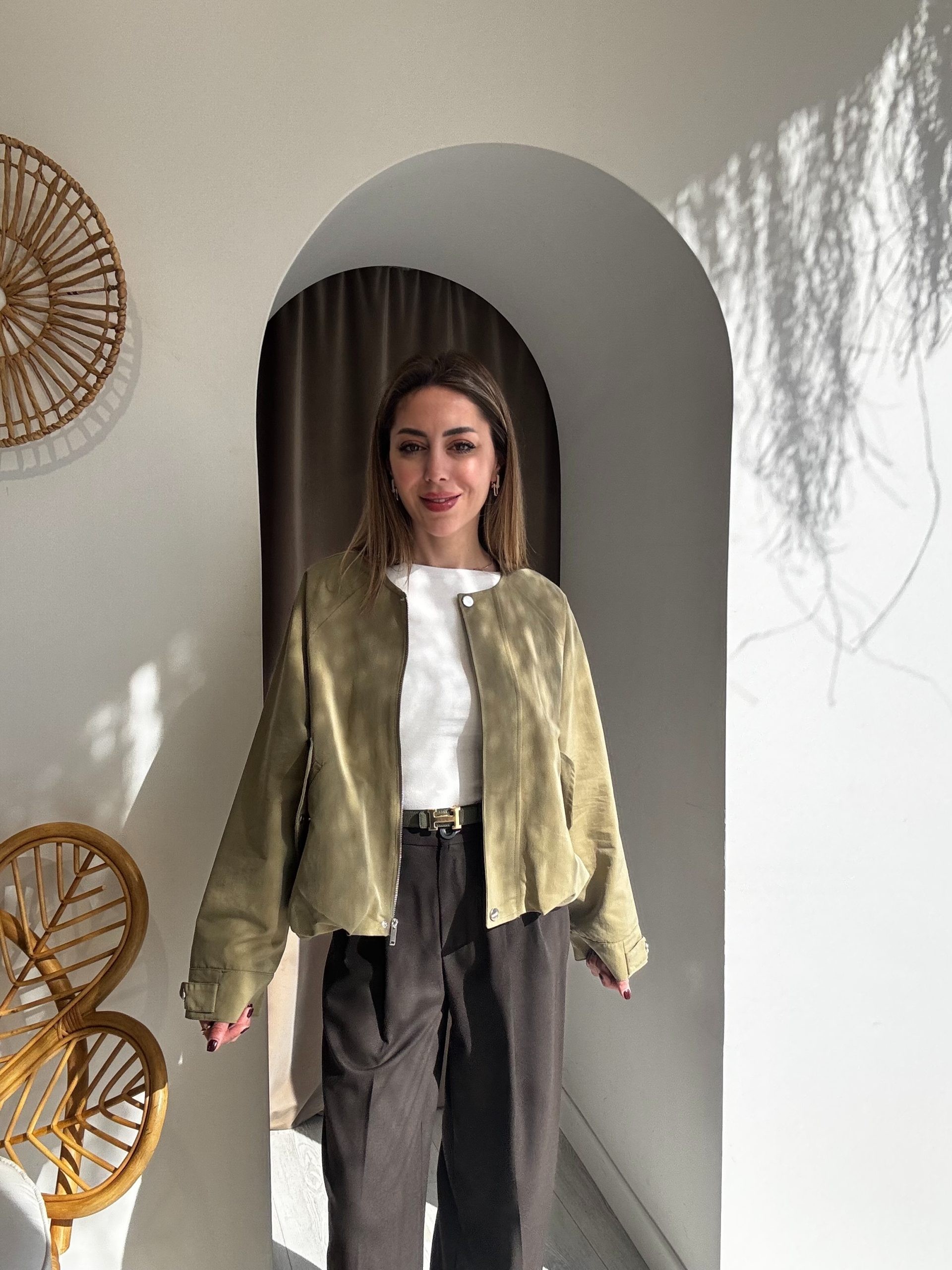 Yeşil Renk Bomber Ceket