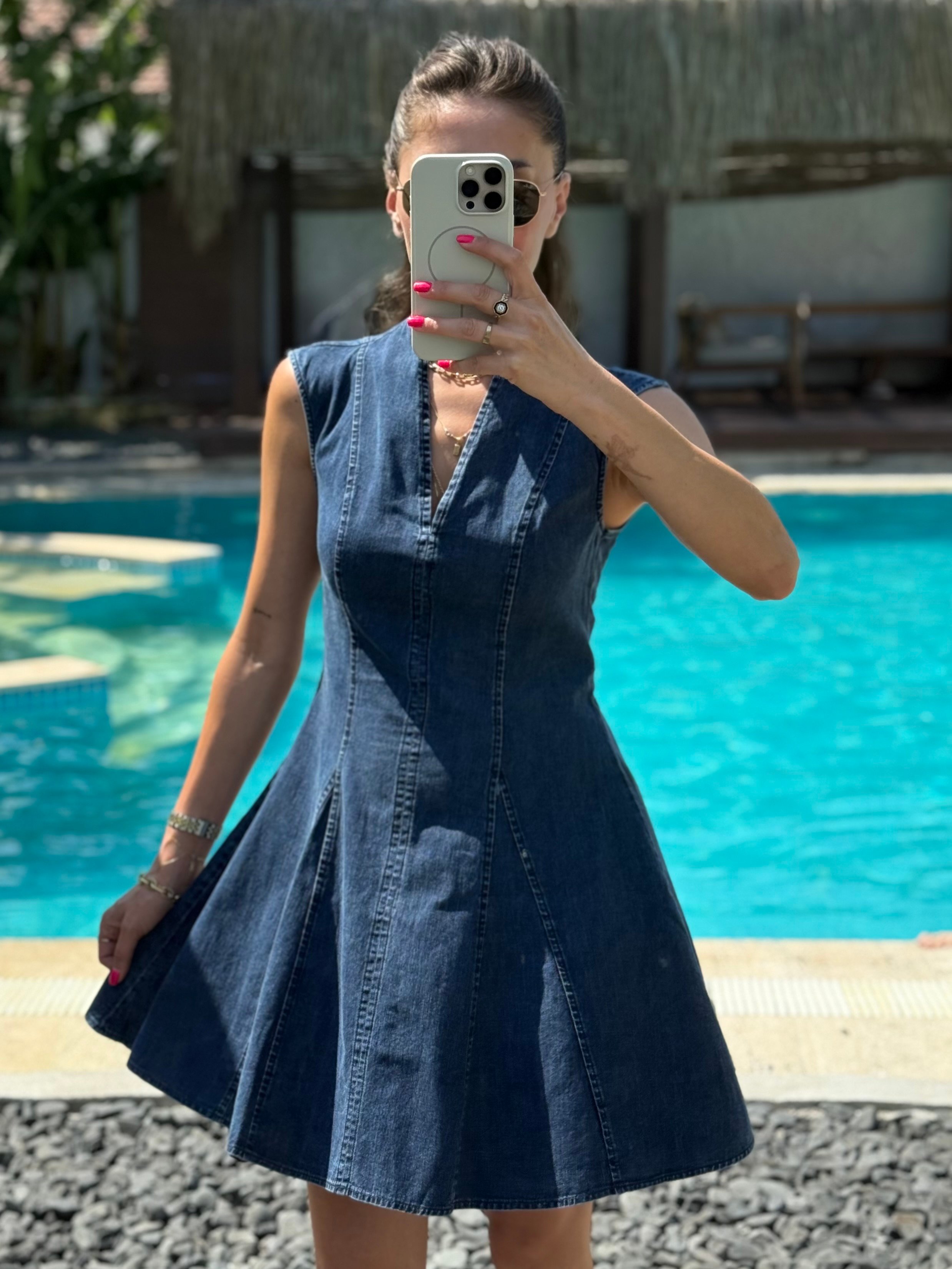 Denim Kloş Elbise