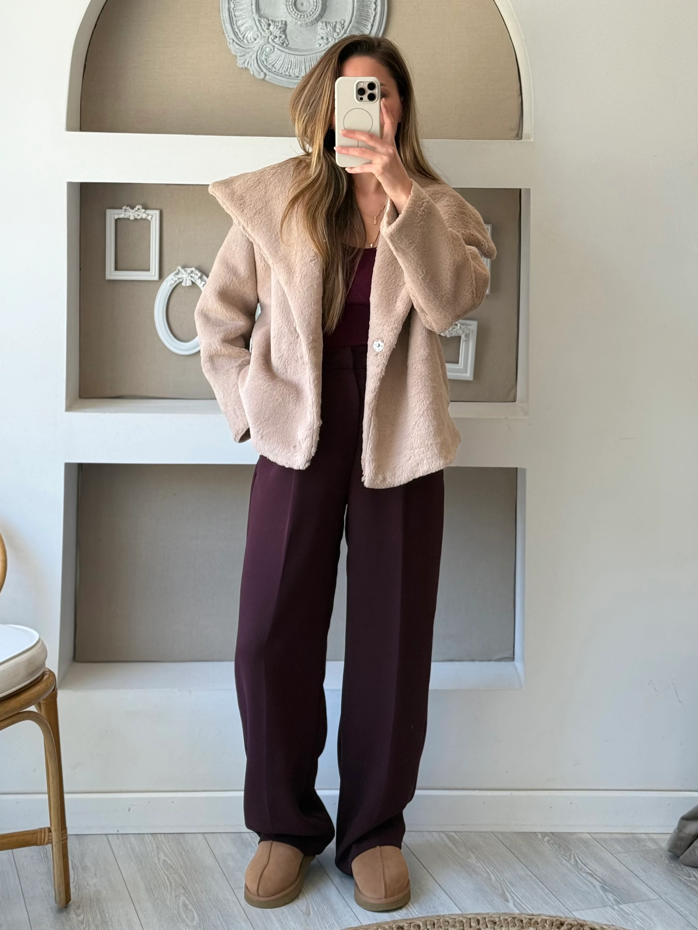 Şal Yaka Kürk Mont