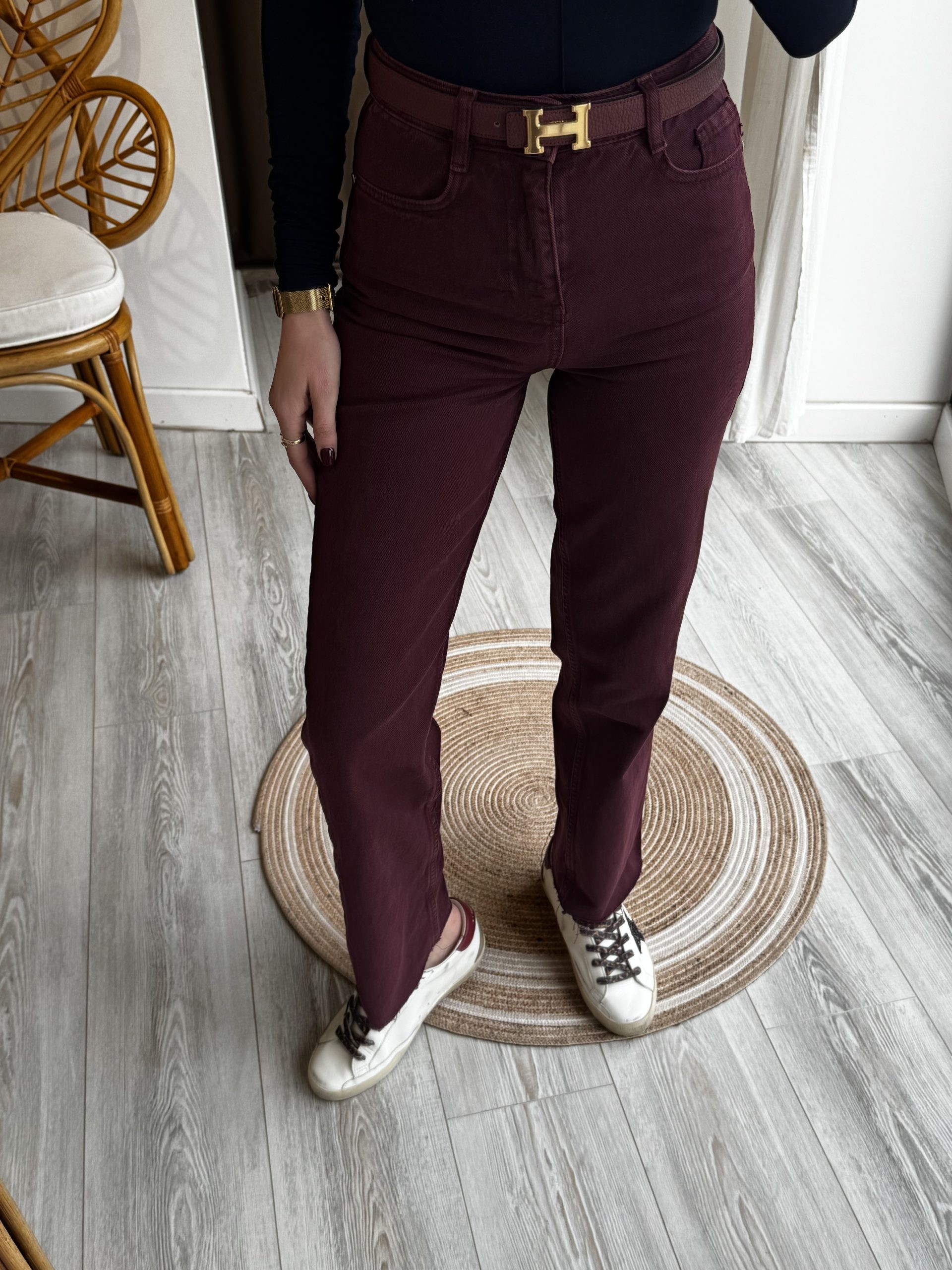 Orjinal Marka Bordo Renk Jean