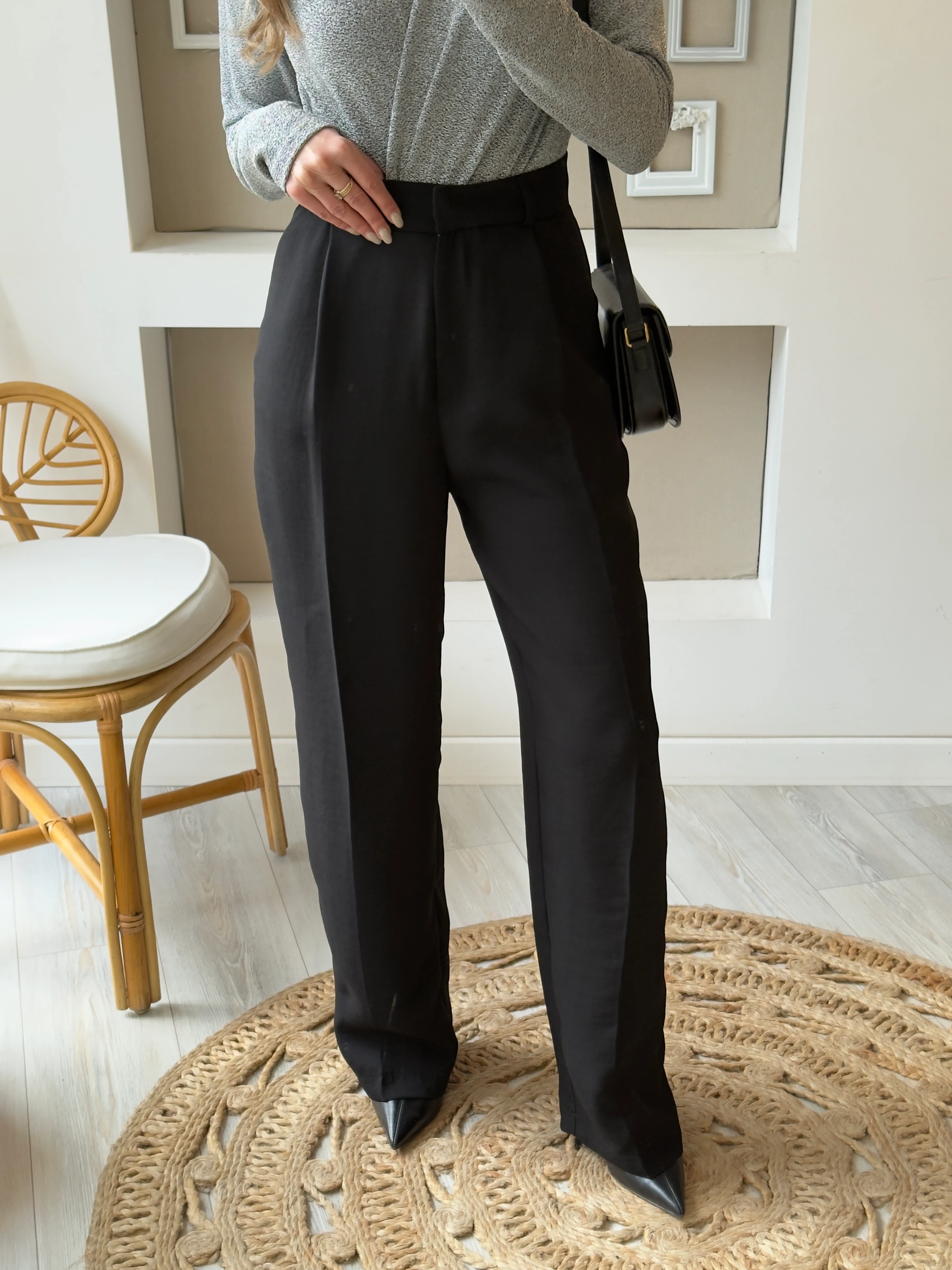 Siyah Renk Palazzo Pantolon