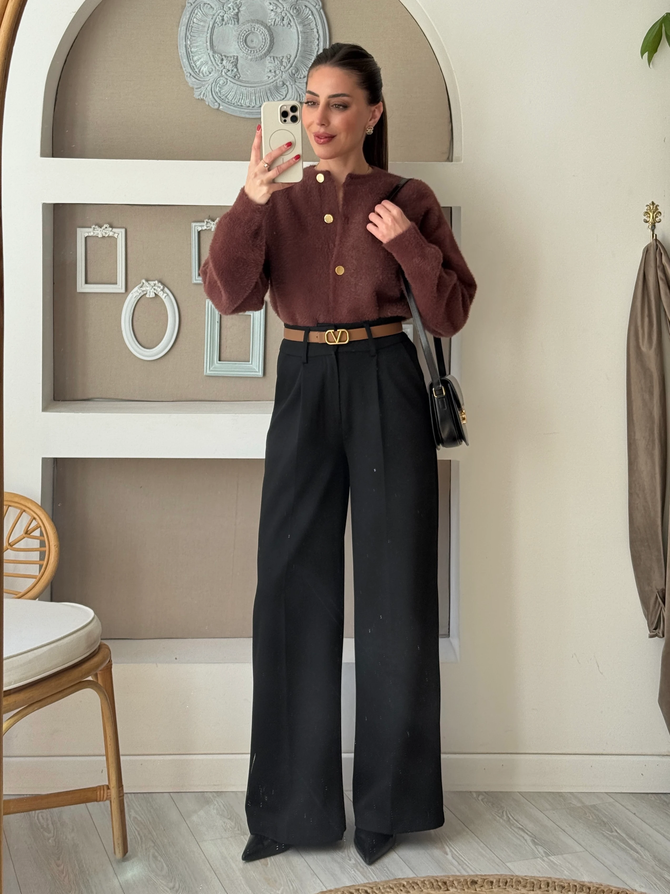 Gold Düğmeli KaşmirHırka