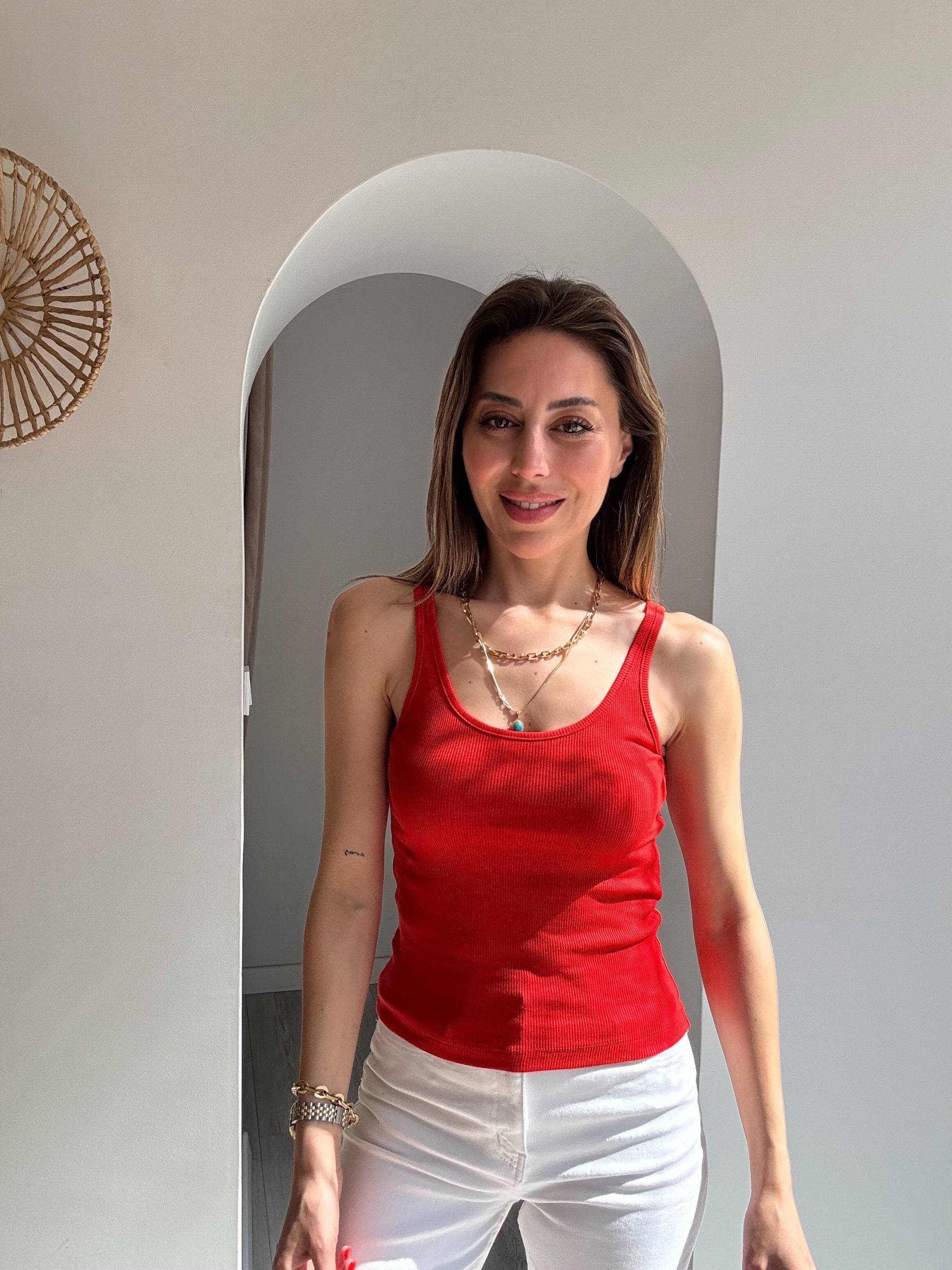 Nar Çiçeği Askılı Fitilli Atlet
