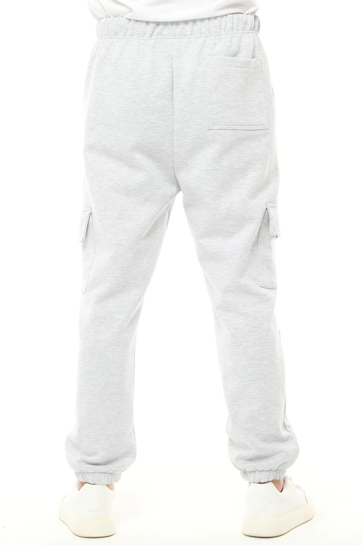Erkek Kargo Cepli Oversize Jogger Pantolon - Kar Melanj