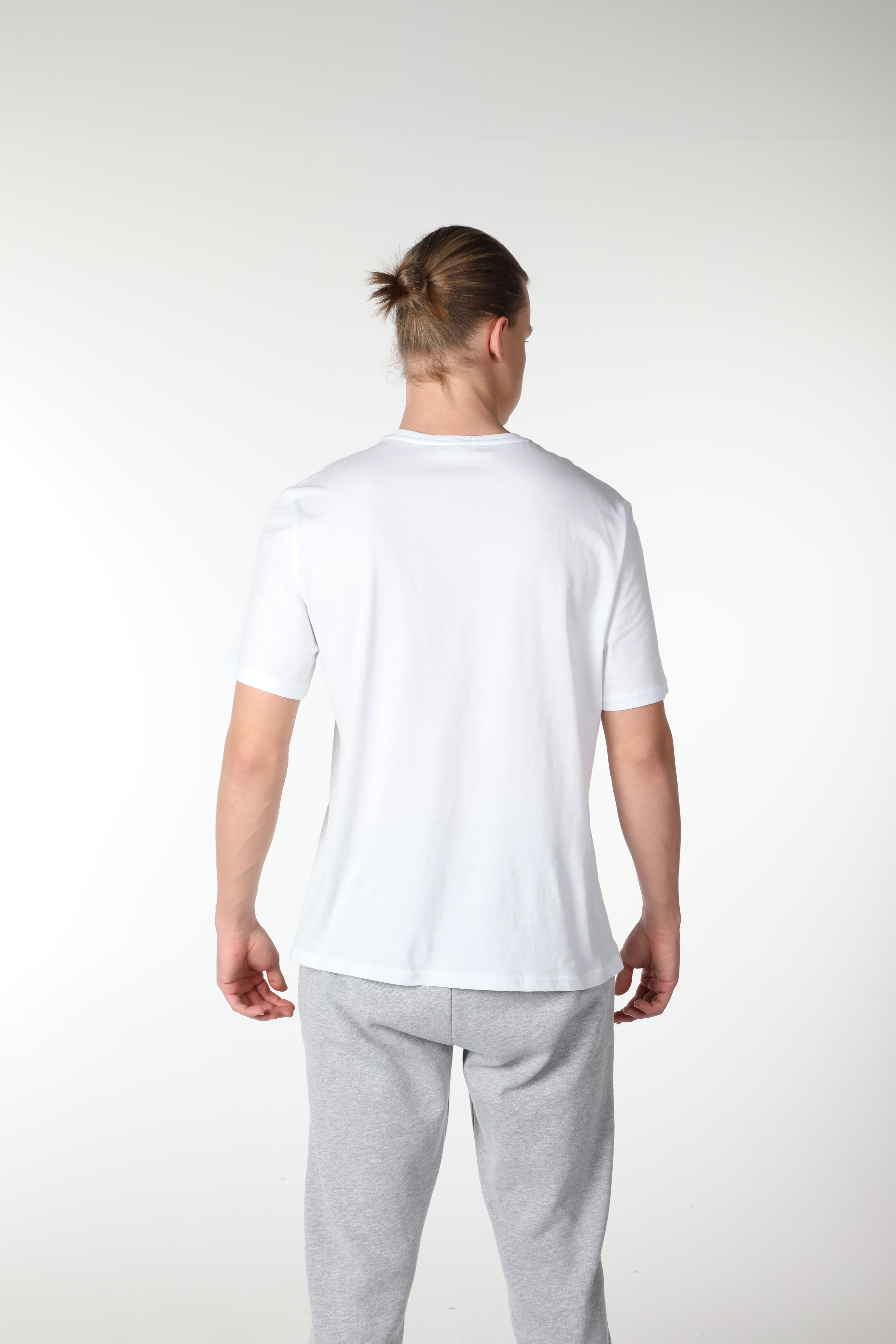 Erkek 3’lü Basic Regular Fit Bisiklet Yaka Tişört Seti - BEYAZ