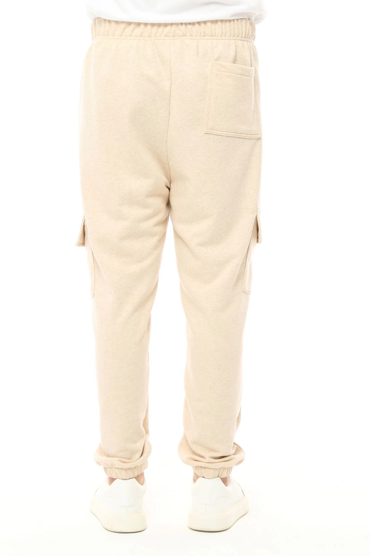 Erkek Kargo Cepli Oversize Jogger Pantolon - Bej Melanj