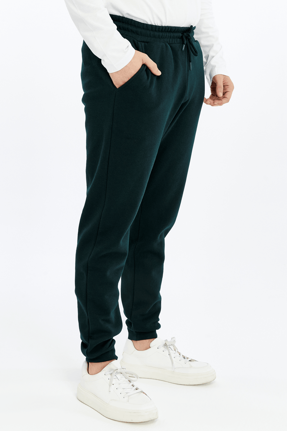 Erkek Lastikli Paça Regular Fit Jogger Eşofman Altı - YEŞİL