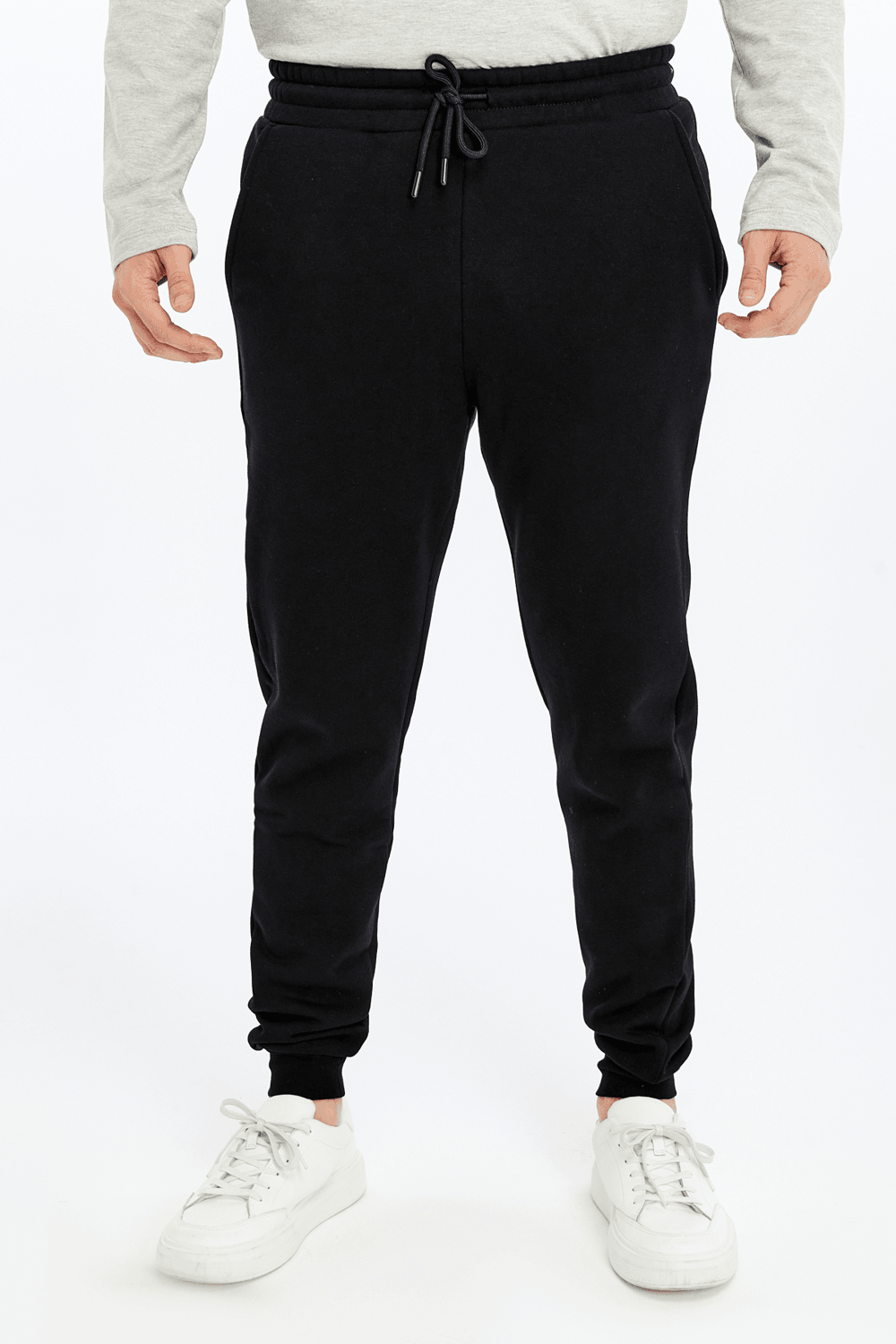 Erkek Lastikli Paça Regular Fit Jogger Eşofman Altı - SİYAH