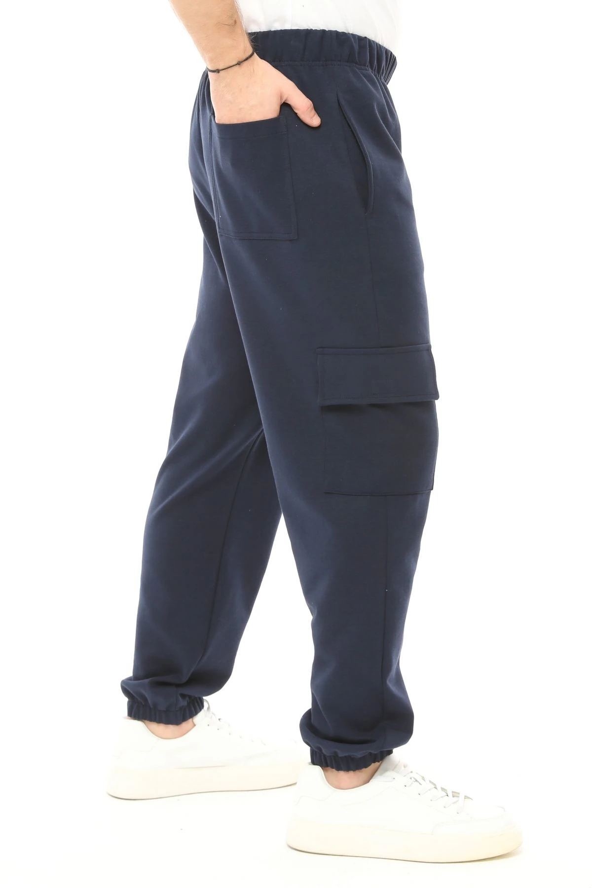 Erkek Kargo Cepli Oversize Jogger Pantolon - Lacivert