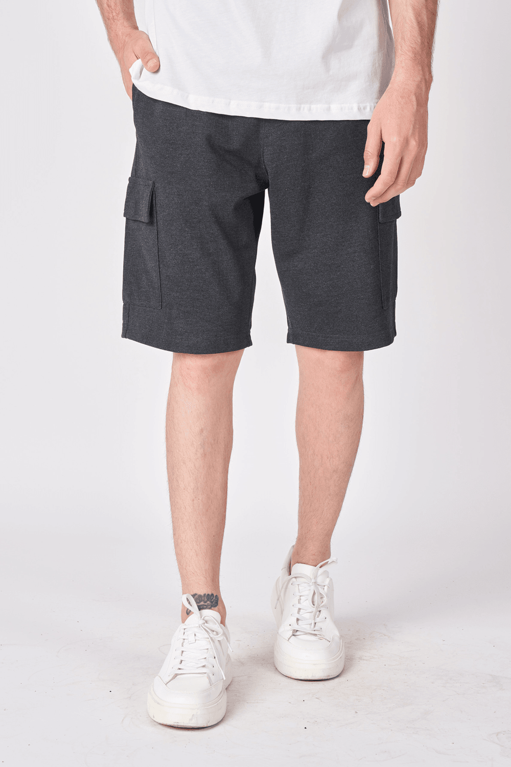Erkek Kargo Cepli Regular Fit Bermuda - Antrasit
