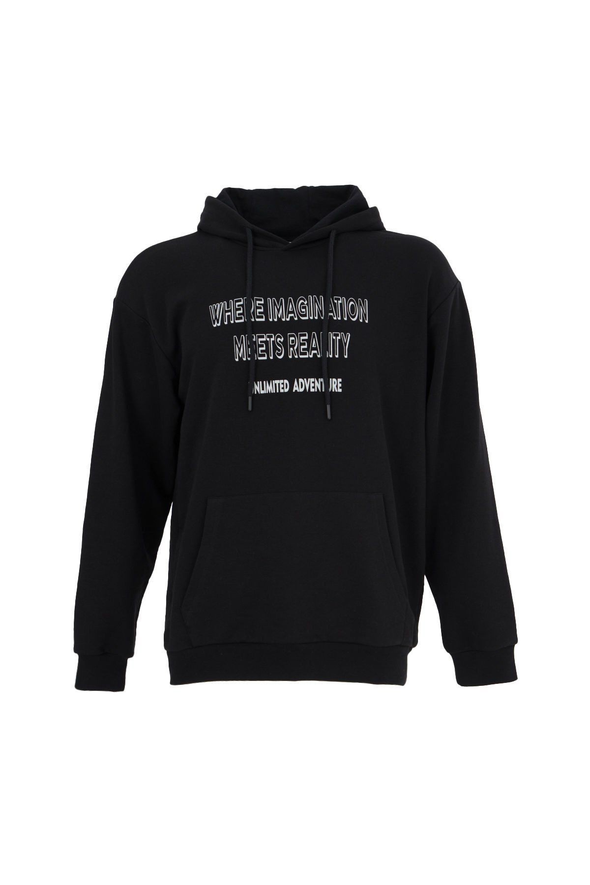 Erkek Baskılı Kapüşonlu Sweat