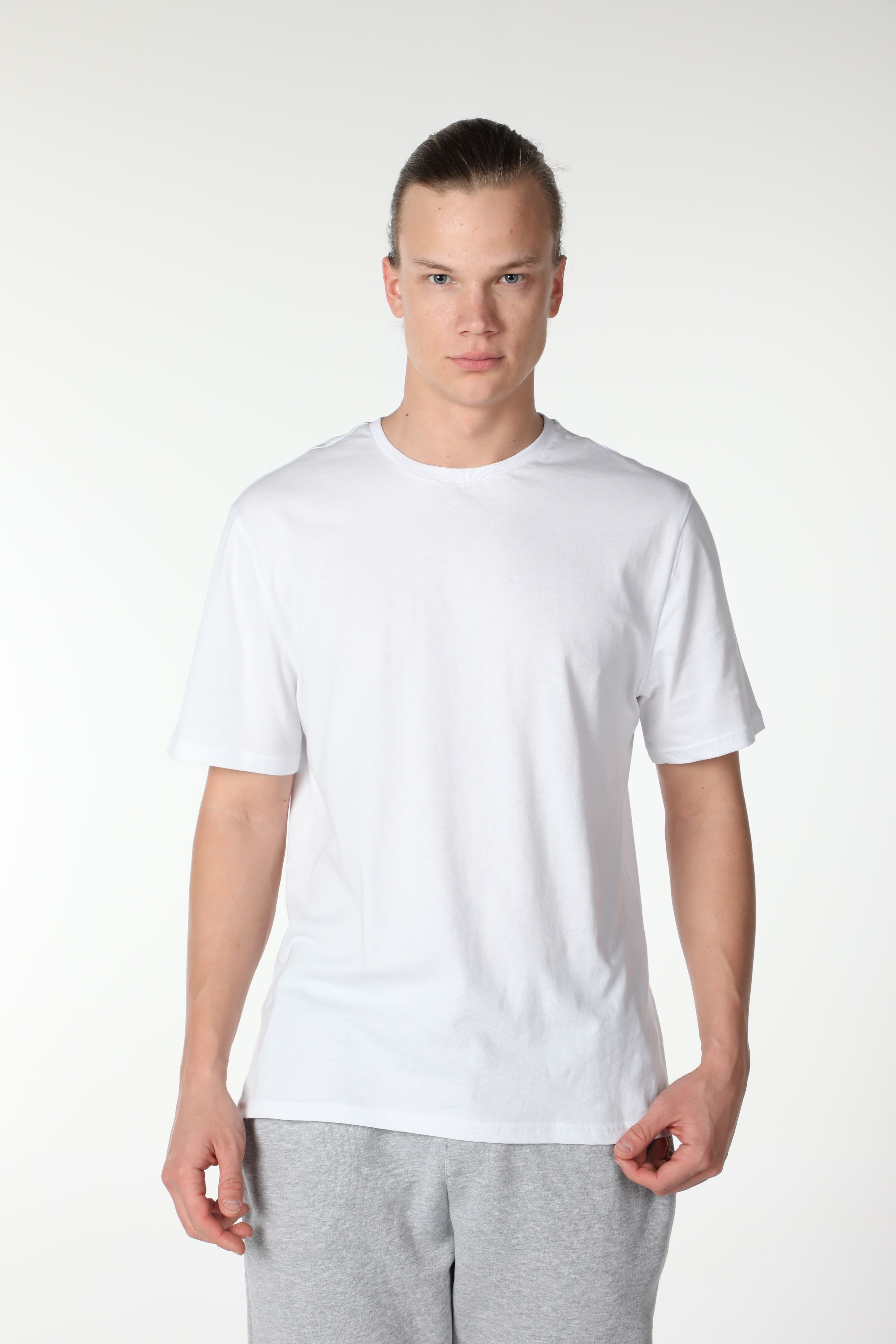 Erkek 3’lü Basic Regular Fit Bisiklet Yaka Tişört Seti - BEYAZ