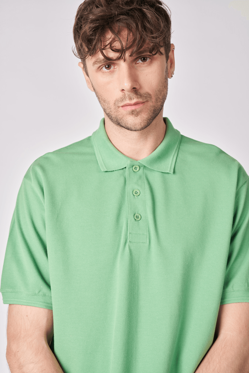 Erkek Polo Yaka Kısa Kollu Regular Fit Basic Tişört - Yeşil