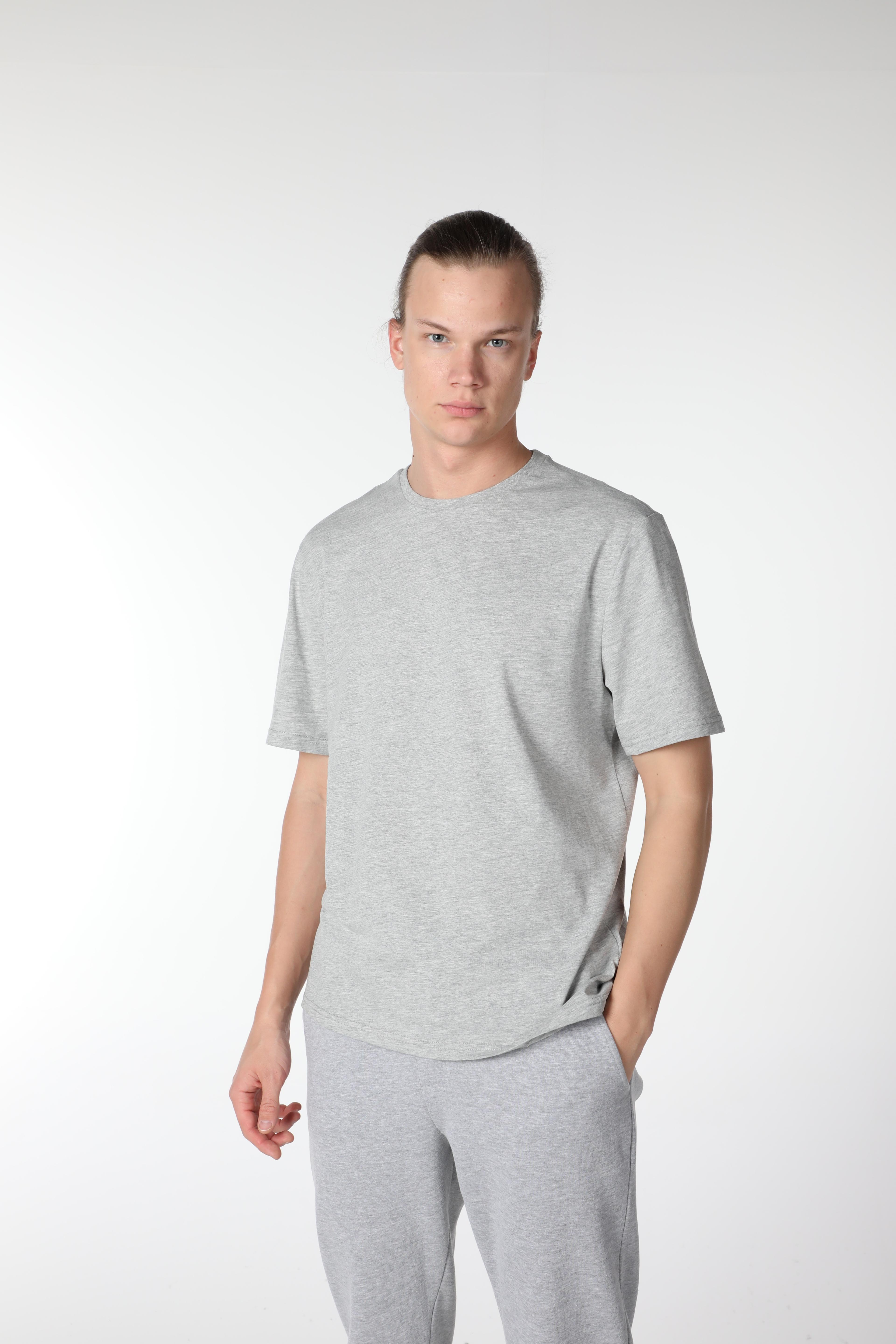 Erkek 3’lü Basic Regular Fit Bisiklet Yaka Tişört Seti - Siyah-Beyaz-Gri