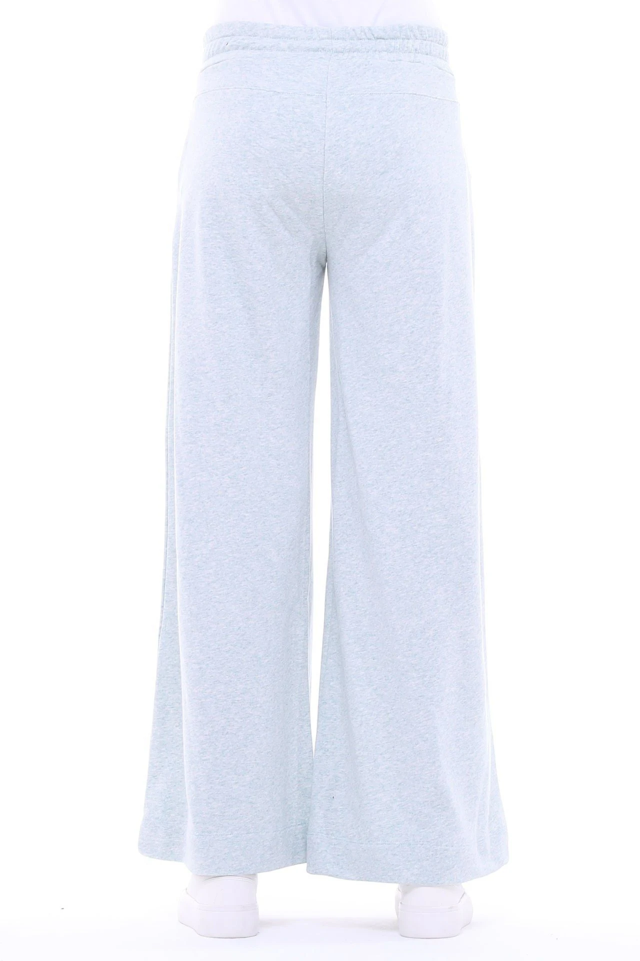 Kadın Bol Paça Cepli Oversize Fit Pantolon - Yeşil Melanj