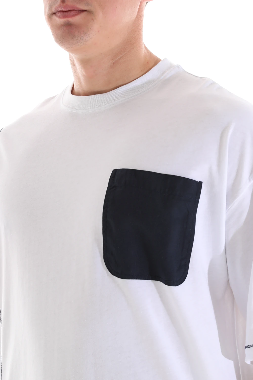 Erkek Bisiklet Yaka Kısa Kollu Oversize Fit Cep Detaylı Tişört