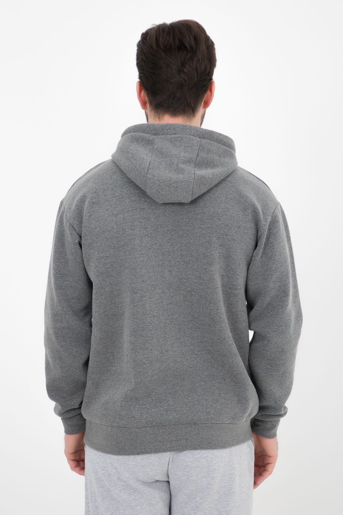 Erkek Kapüşonlu Şardonlu Regular fit Basic Sweatshirt - ANTRASİT
