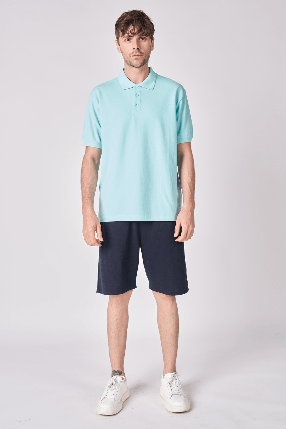 Erkek Polo Yaka Kısa Kollu Regular Fit Basic Tişört - Turkuaz