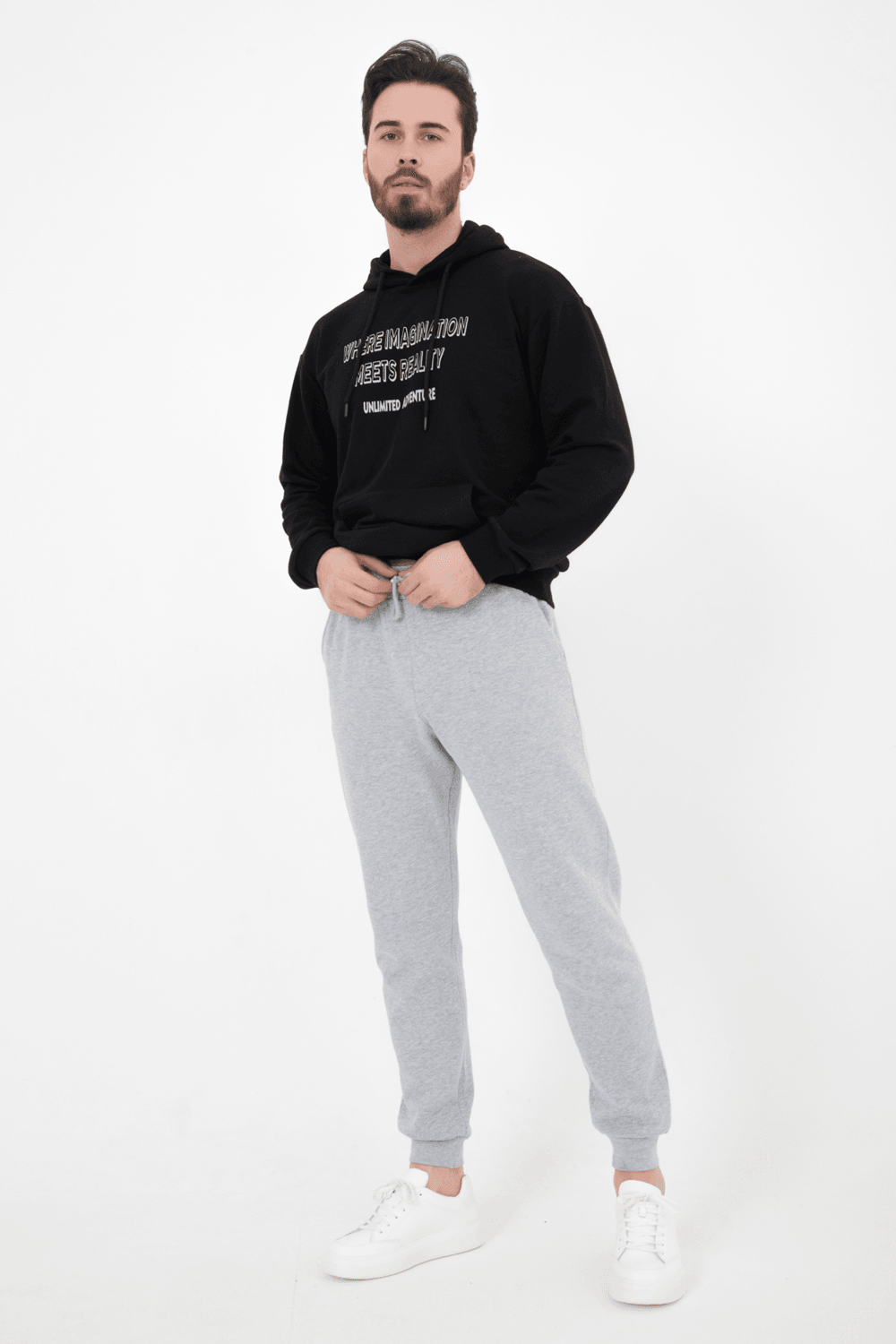 Erkek Lastikli Paça Regular Fit Jogger Eşofman Altı - GRİ