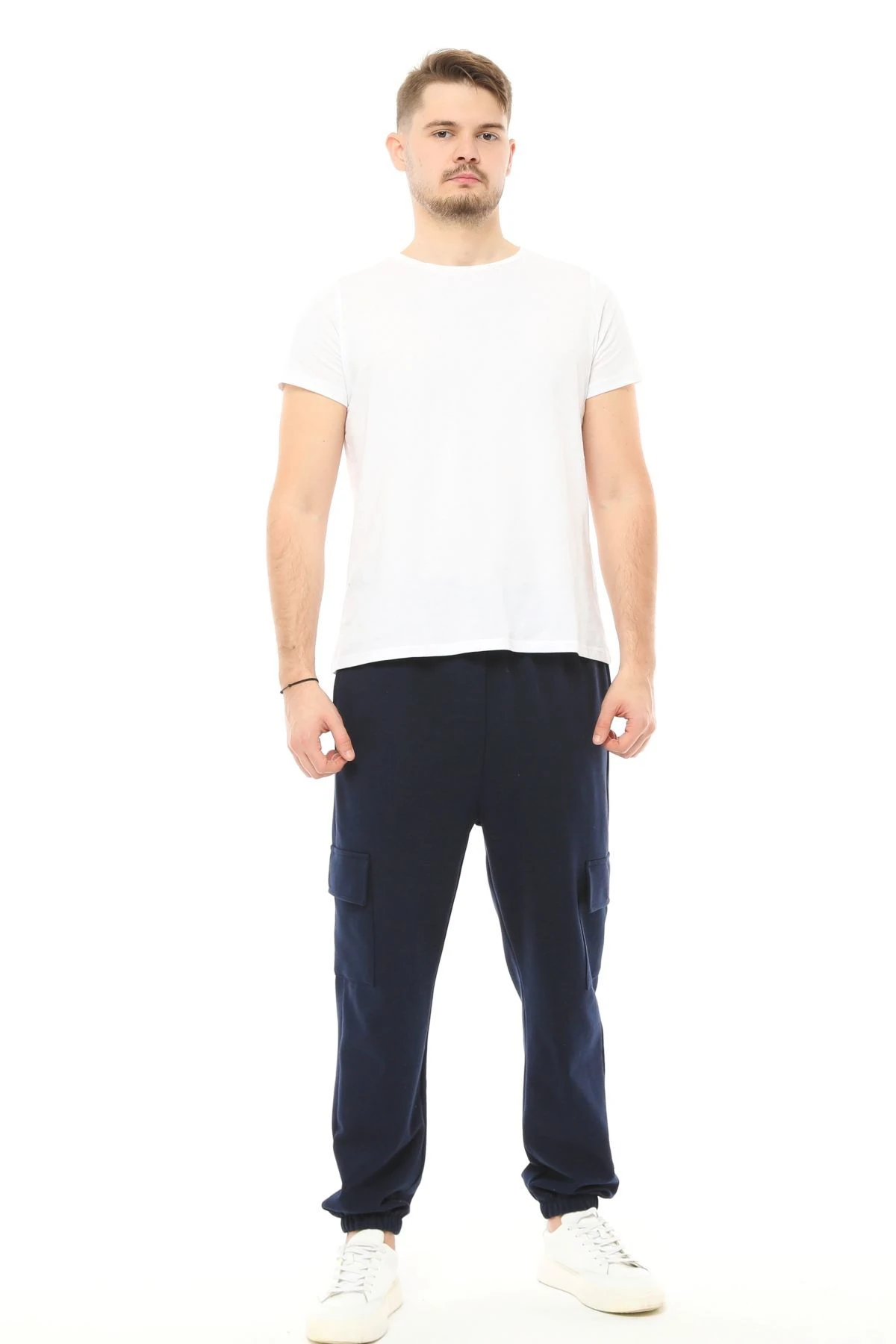 Erkek Kargo Cepli Oversize Jogger Pantolon - Lacivert