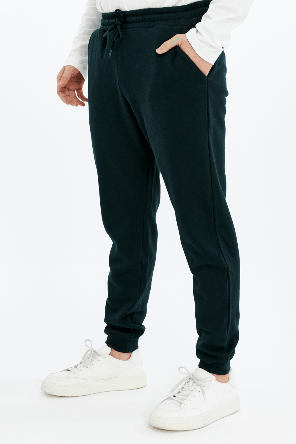 Erkek Lastikli Paça Regular Fit Jogger Eşofman Altı - YEŞİL