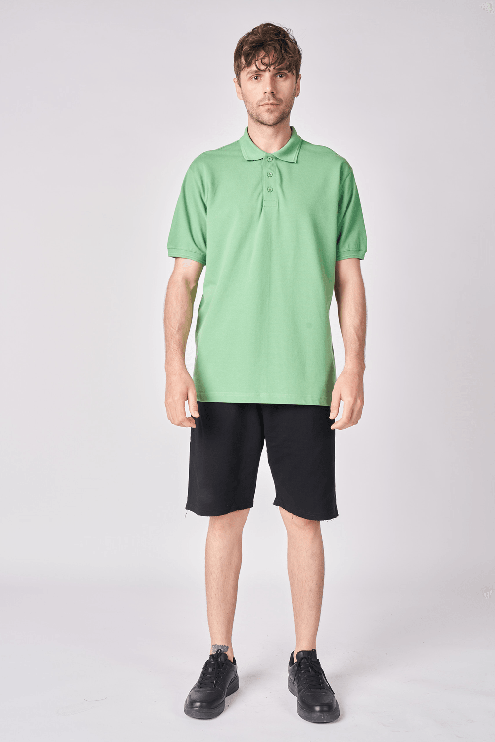 Erkek Polo Yaka Kısa Kollu Regular Fit Basic Tişört - Yeşil