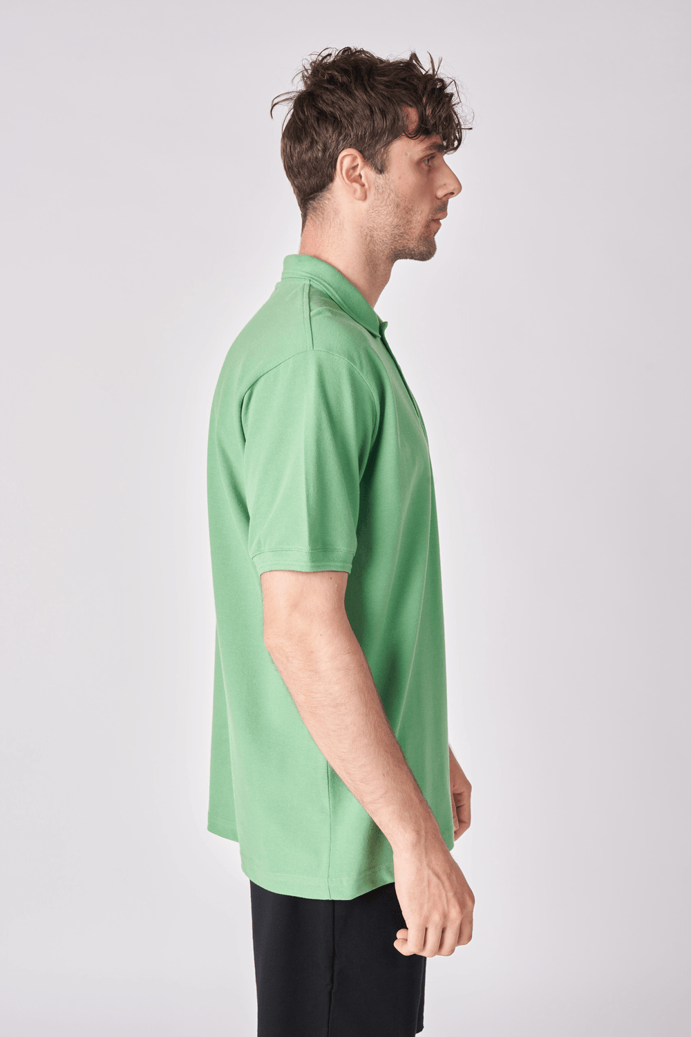 Erkek Polo Yaka Kısa Kollu Regular Fit Basic Tişört - Yeşil