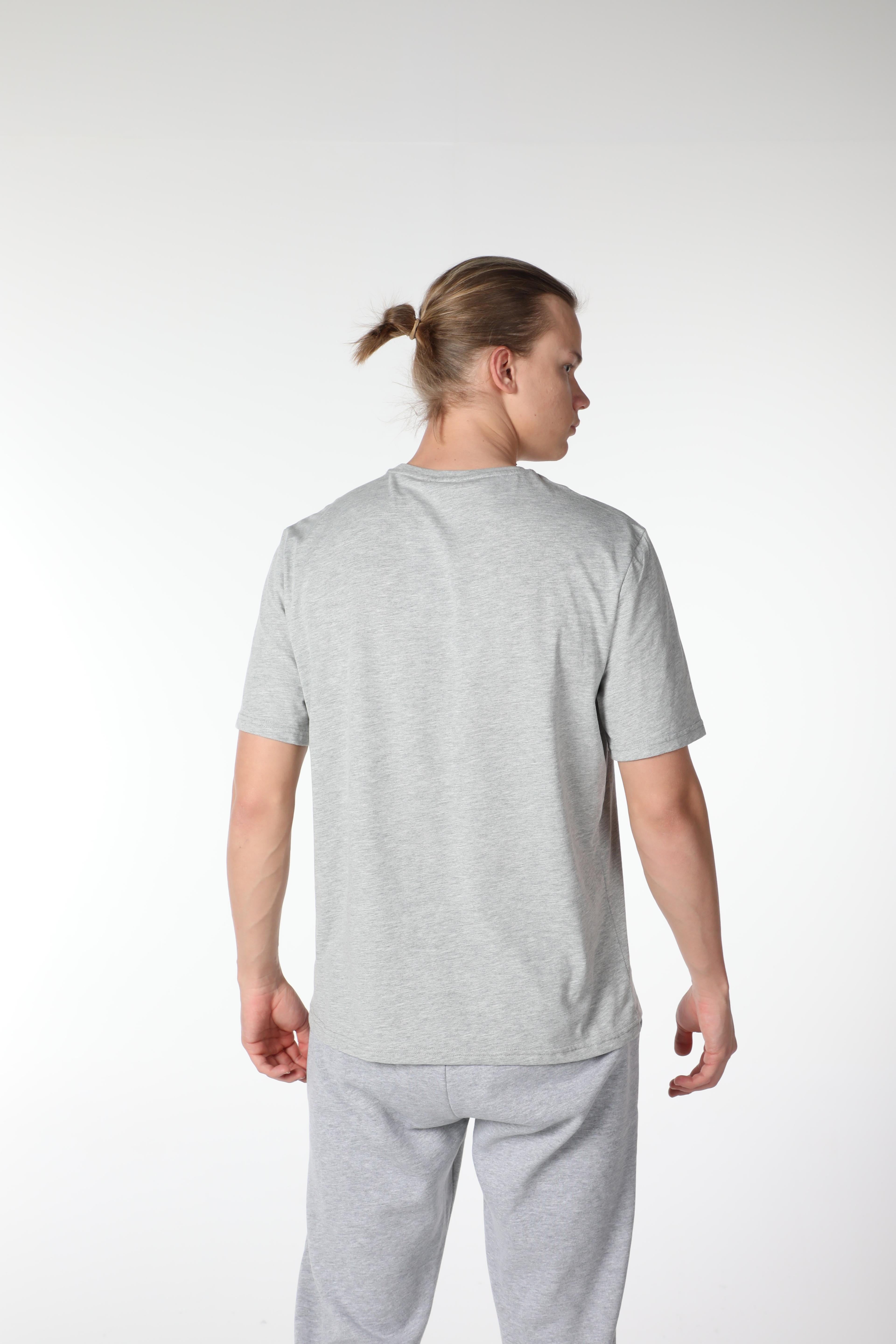 Erkek 3’lü Basic Regular Fit Bisiklet Yaka Tişört Seti - Gri