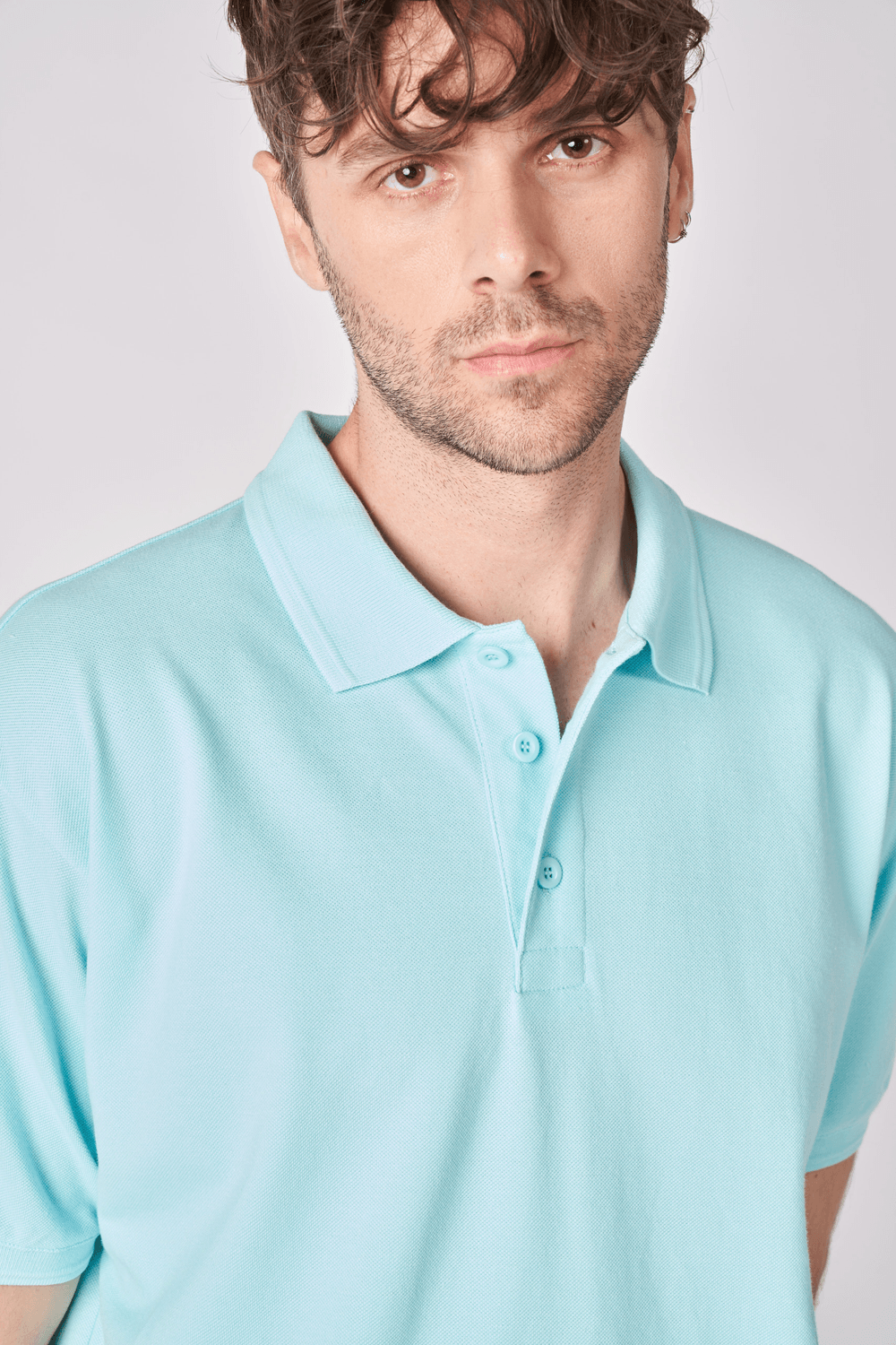 Erkek Polo Yaka Kısa Kollu Regular Fit Basic Tişört - Turkuaz