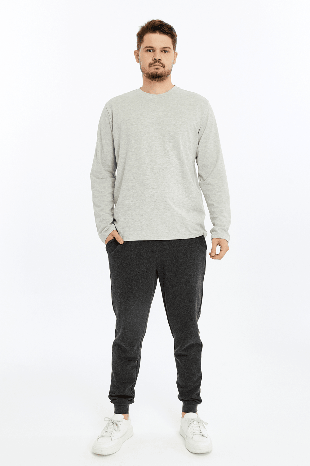 Erkek Lastikli Paça Regular Fit Jogger Eşofman Altı - Antrasit