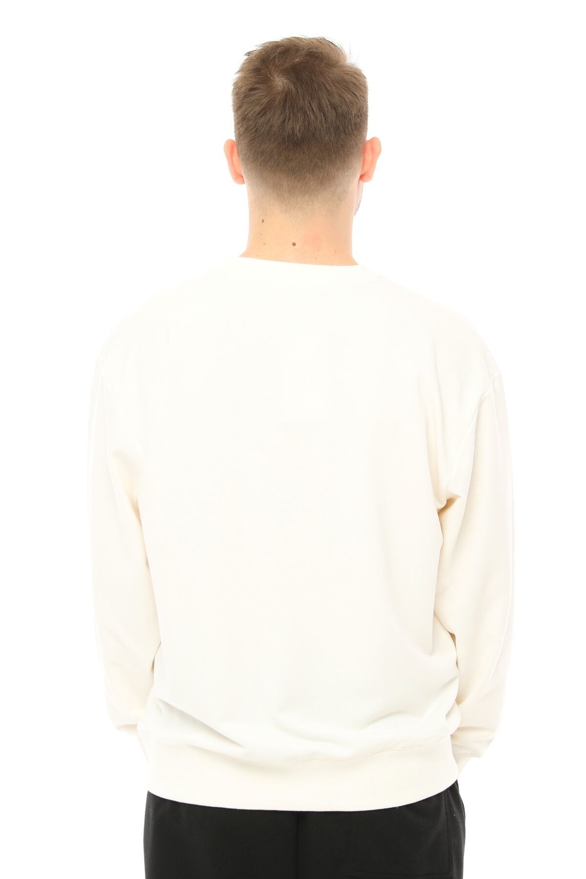 Erkek Bisiklet Yaka Etiket Detaylı Regular Fit Sweatshirt